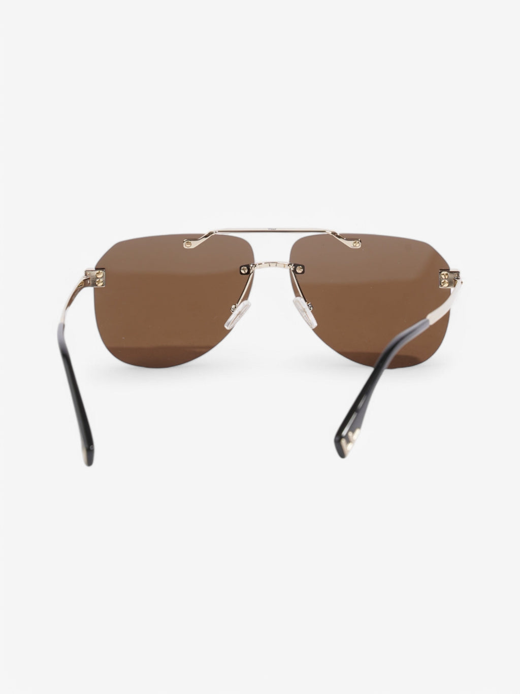 Fendi FF Aviator Sunglasses Black / Light Gold Acetate 145mm