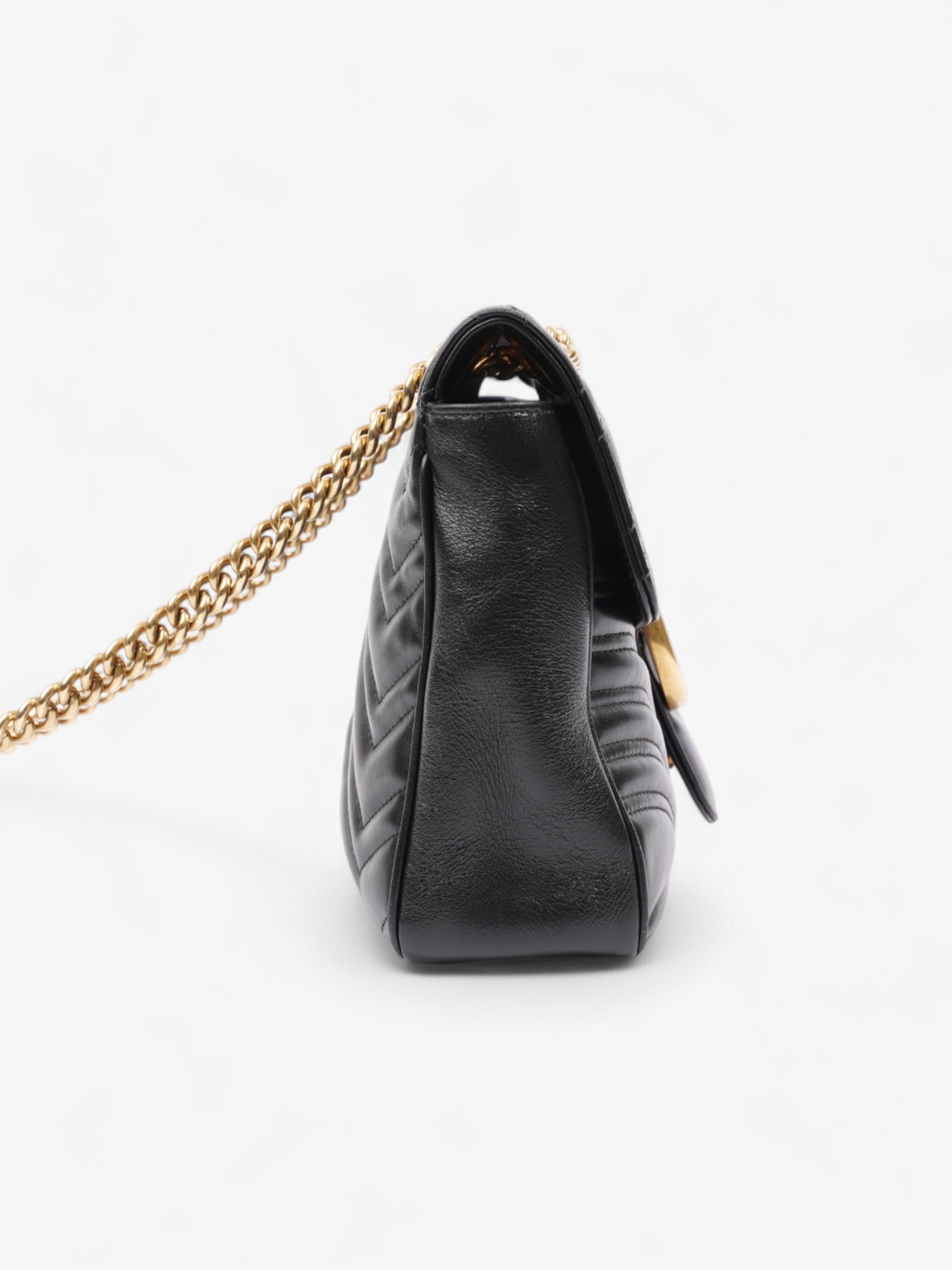 Gucci GG Marmont Black Matelasse Leather Medium