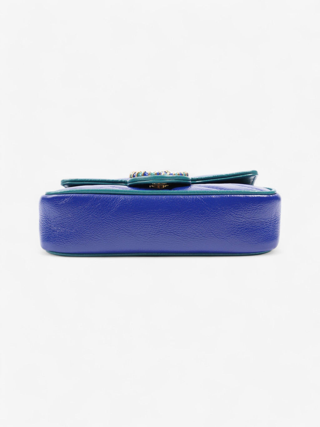 Gucci GG Marmont Blue / Green Matelasse Leather Super Mini