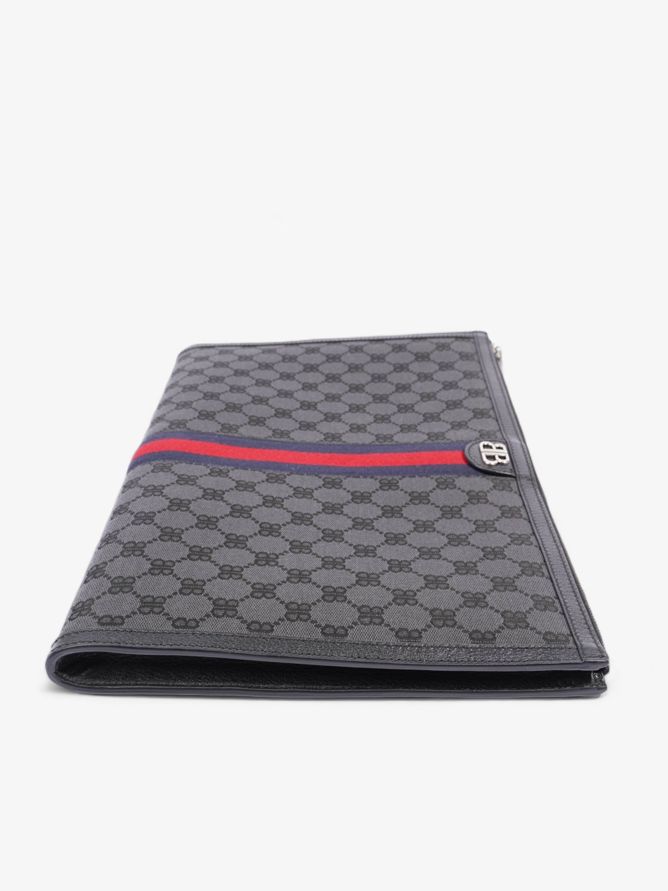 Gucci x Balenciaga The Hacker Project Laptop Pouch Black / Blue And Red Stripe Canvas