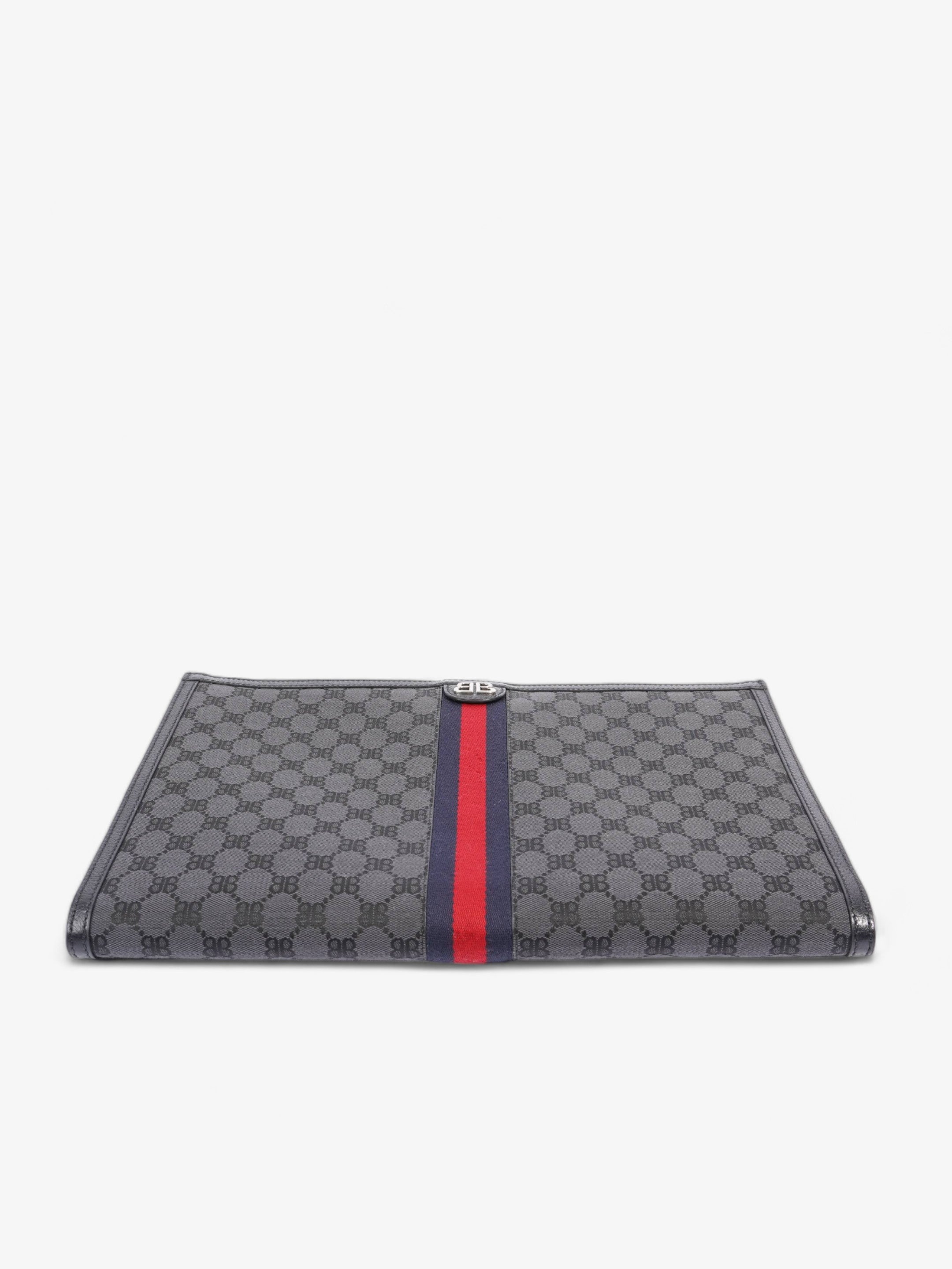 Gucci x Balenciaga The Hacker Project Laptop Pouch Black / Blue And Red Stripe Canvas