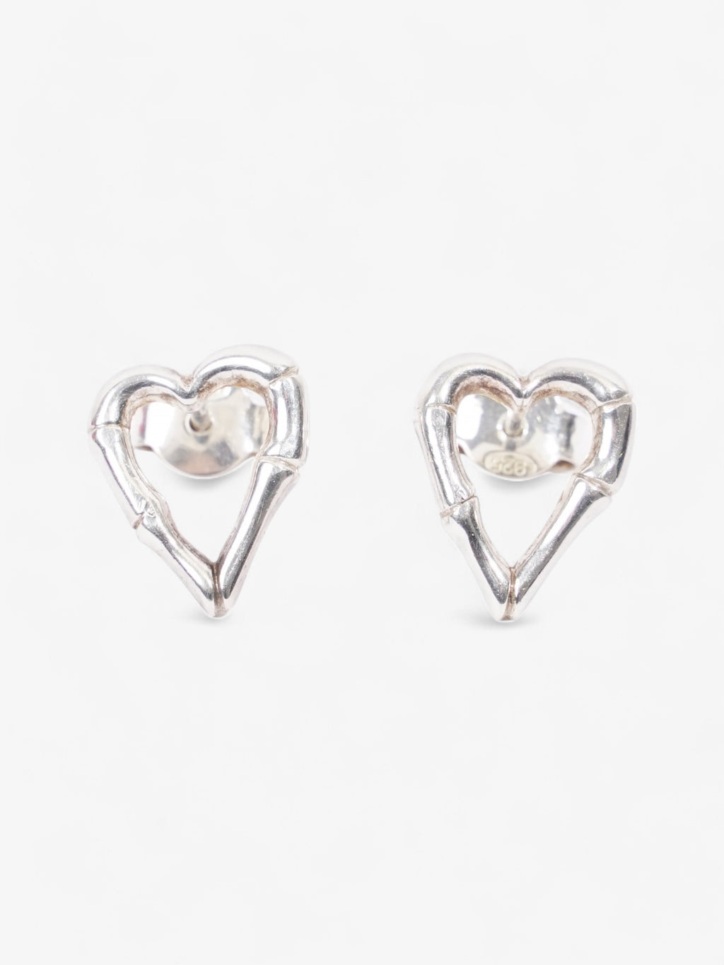 Gucci Bamboo Heart Earrings Silver Silver Sterling