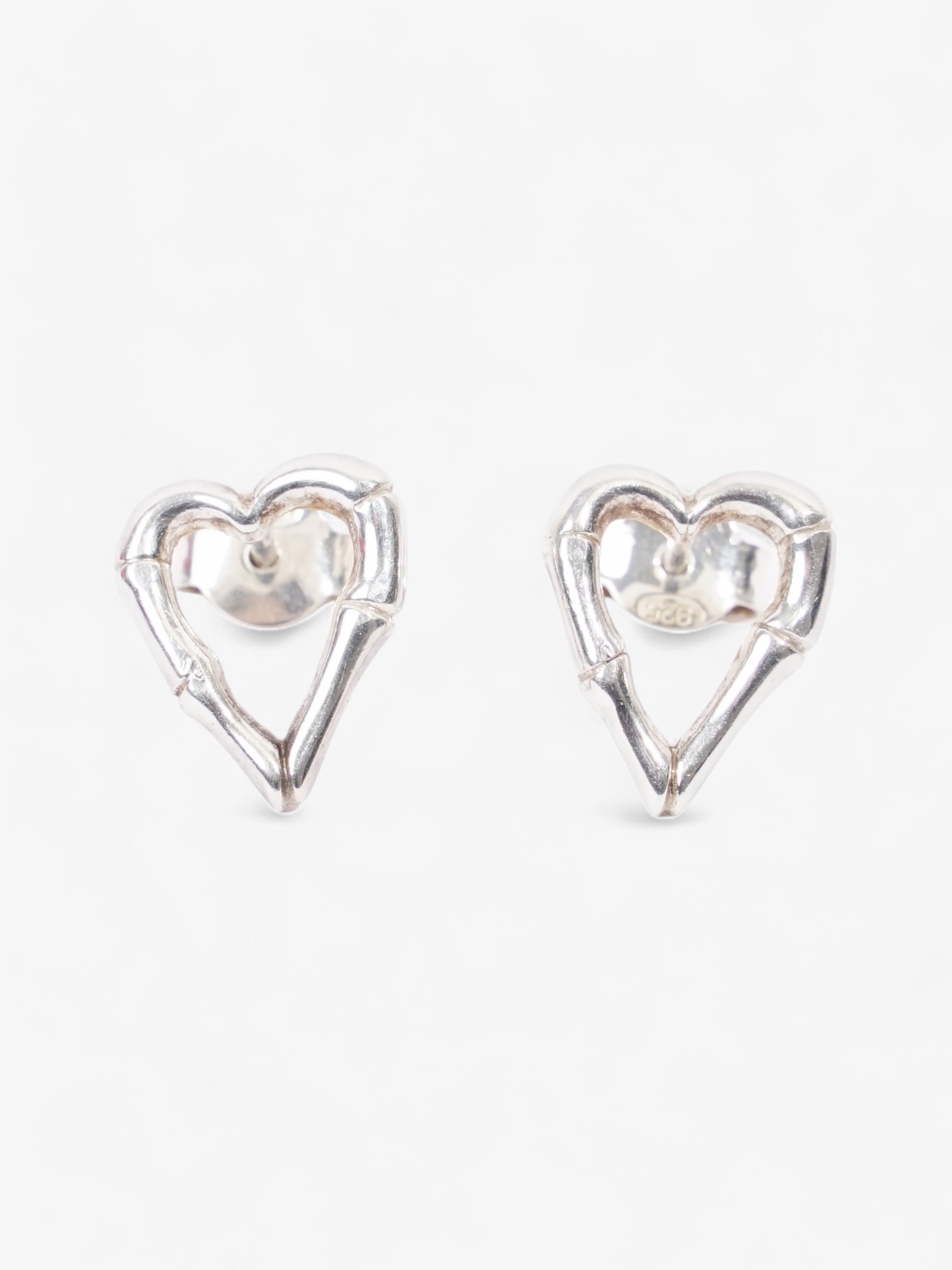 Gucci Bamboo Heart Earrings Silver Silver Sterling
