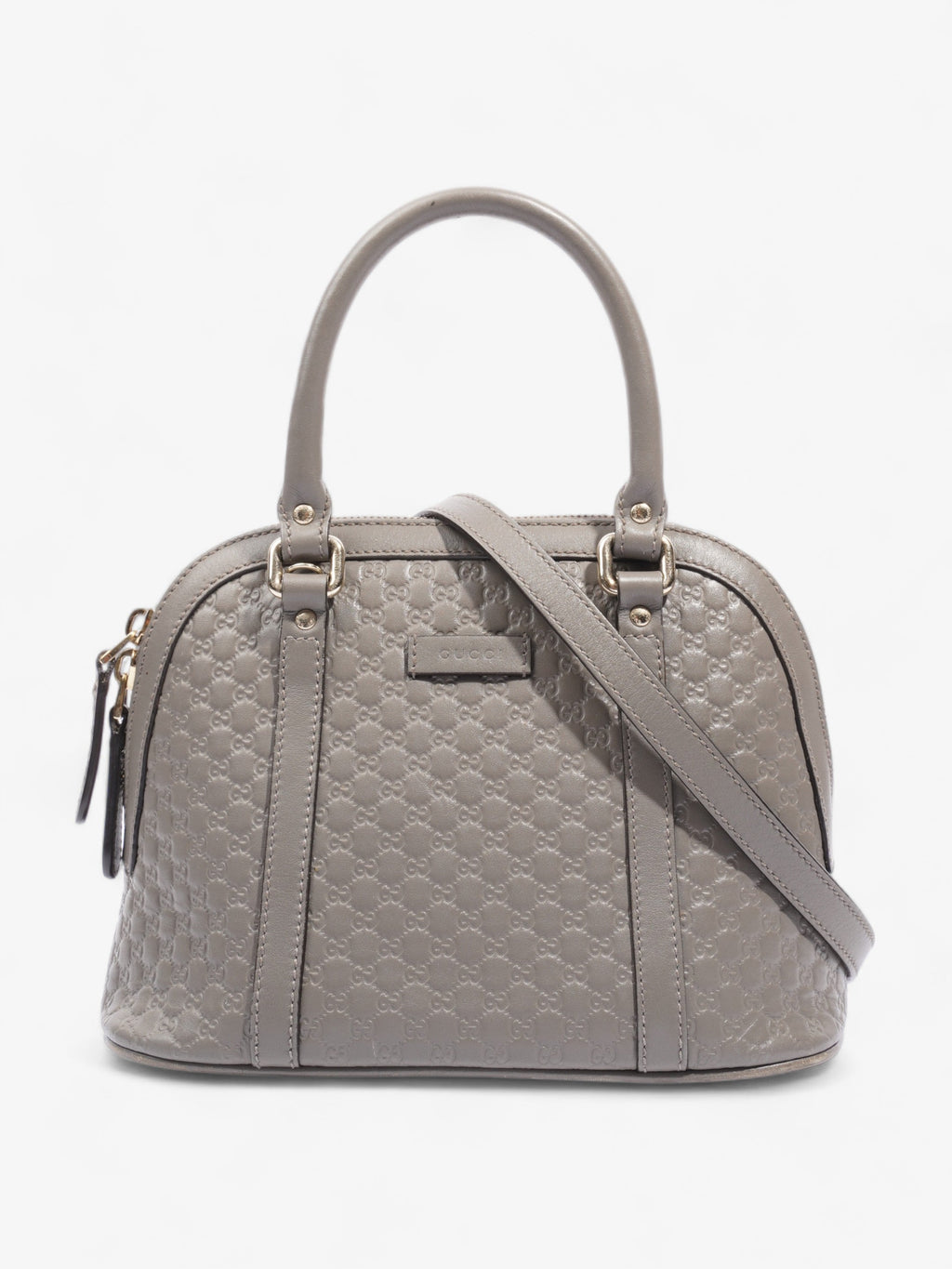 Mini Microguccissima Dome Bag  Grey Leather