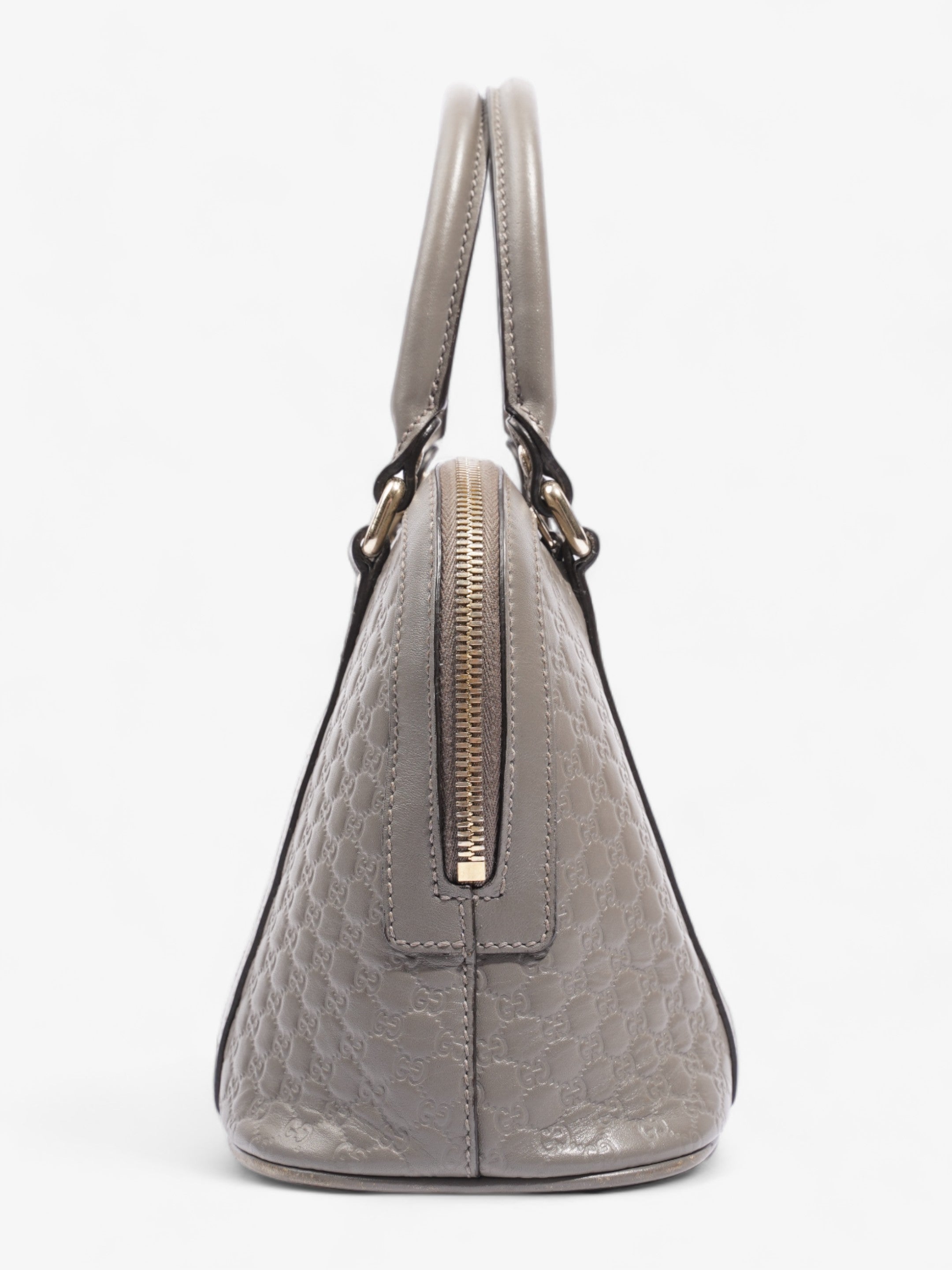 Mini Microguccissima Dome Bag  Grey Leather