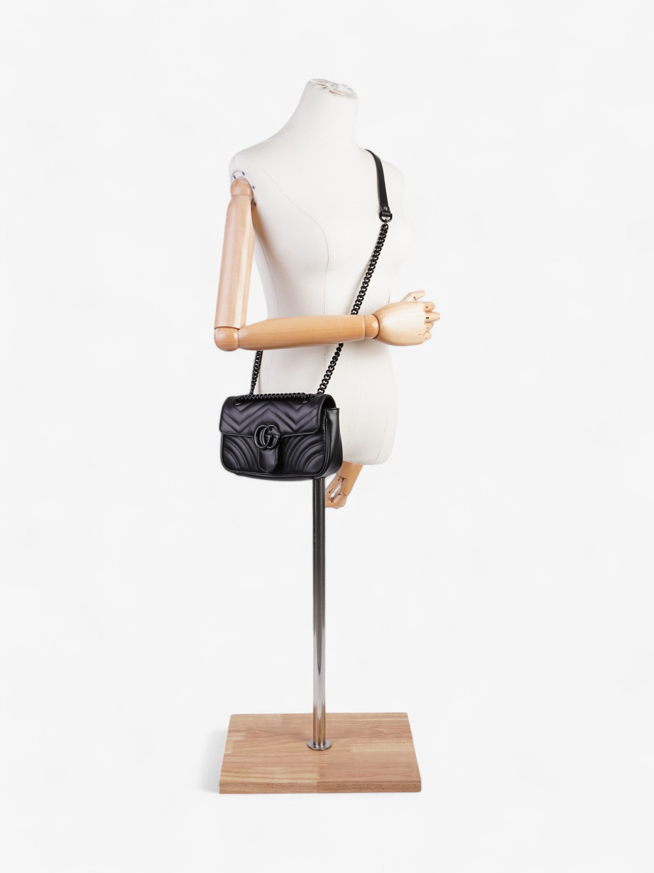 Gucci GG Marmont Black Matelasse Leather Mini