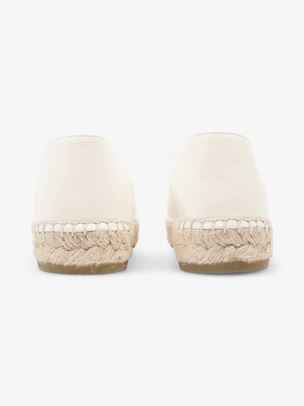 Chanel CC Cap Toe Espadrilles White Leather EU 41 UK 8