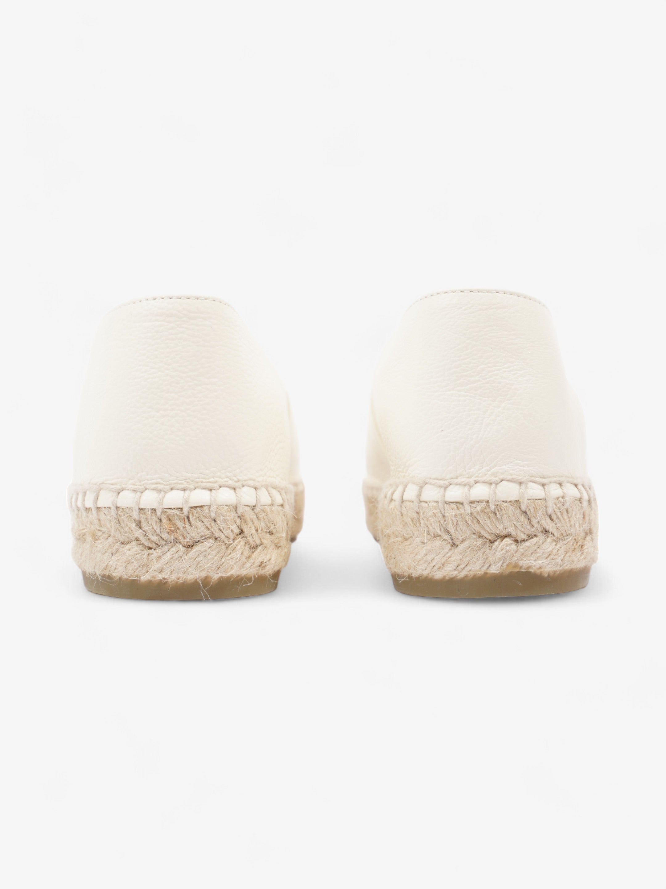 Chanel CC Cap Toe Espadrilles White Leather EU 41 UK 8