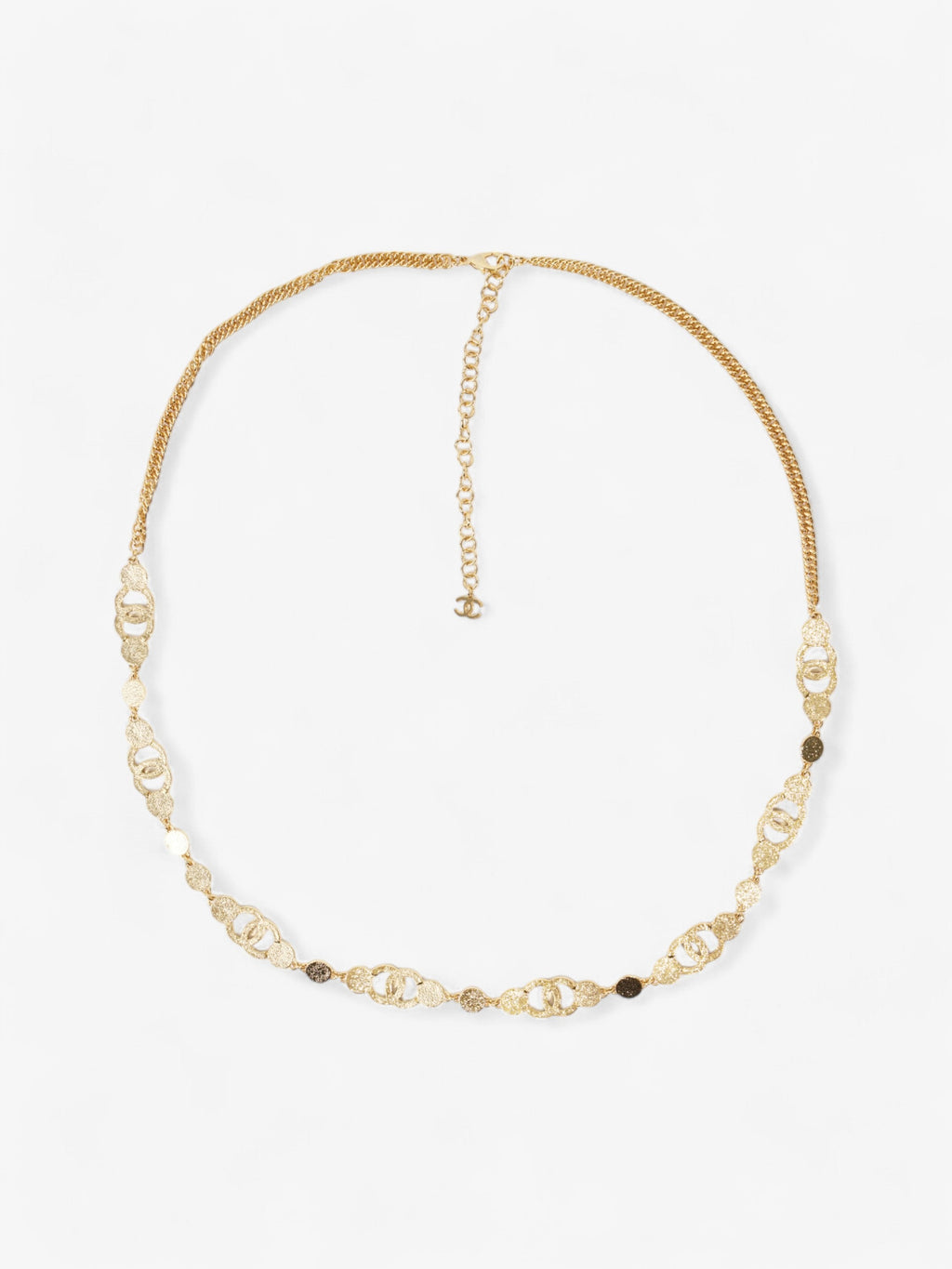 Chanel CC 8 Motif Necklace Gold / Blue Base Metal