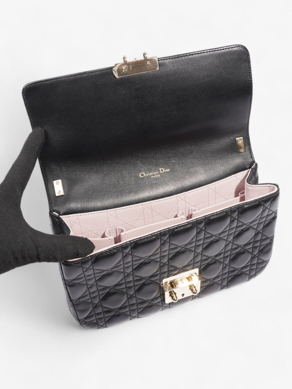 Christian Dior Miss Dior Flap Bag Black Lambskin Leather