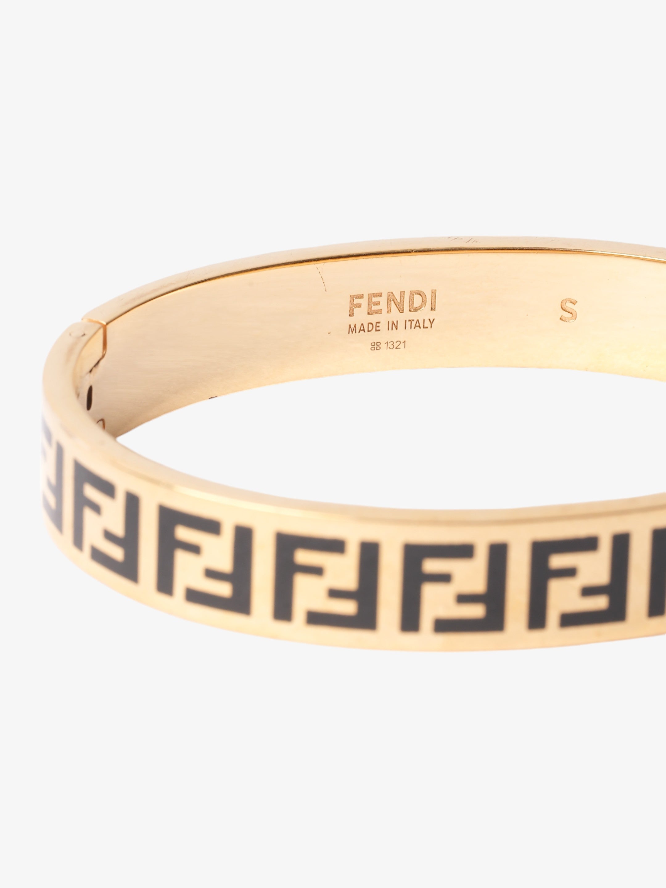 Fendi Forever Fendi Bracelet Gold / Black Base Metal Small (Circumference - 14-16cm)