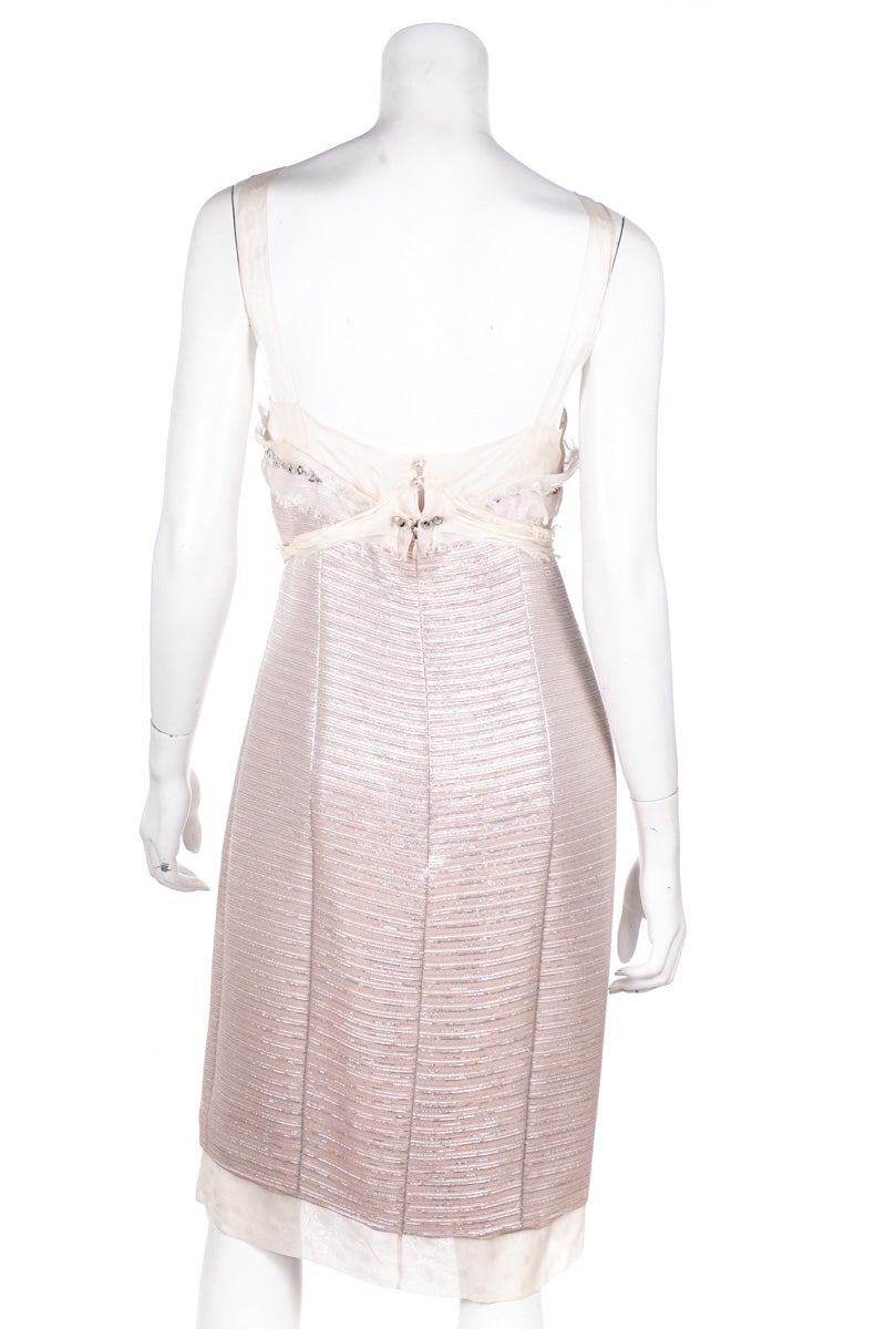Chanel Pink Tweed and Chiffon Dress Size M | FR 40
