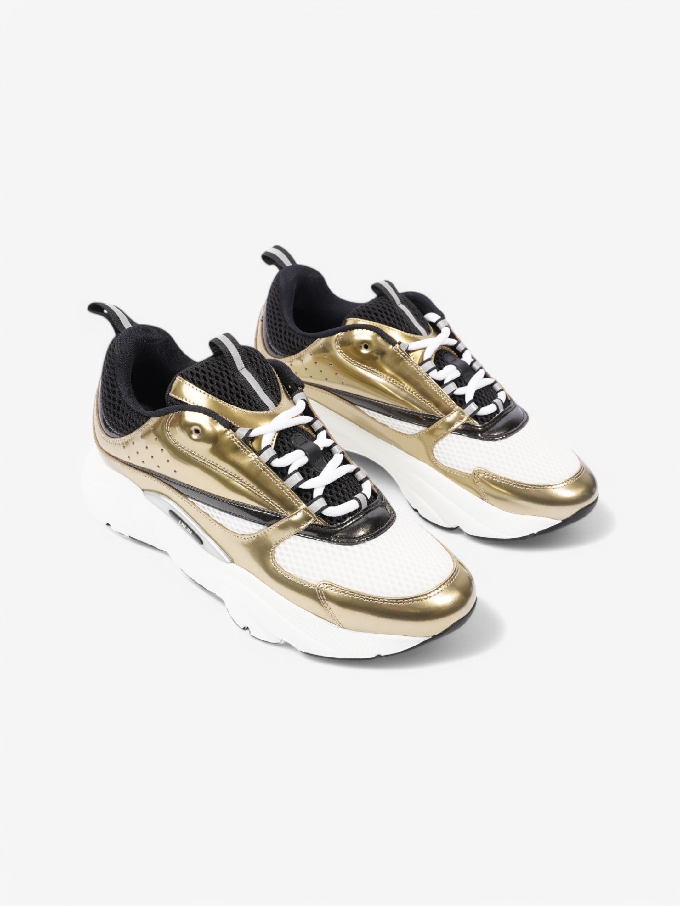 Christian Dior B22 Sneakers White  / Gold / Black Mesh EU 42 UK 8