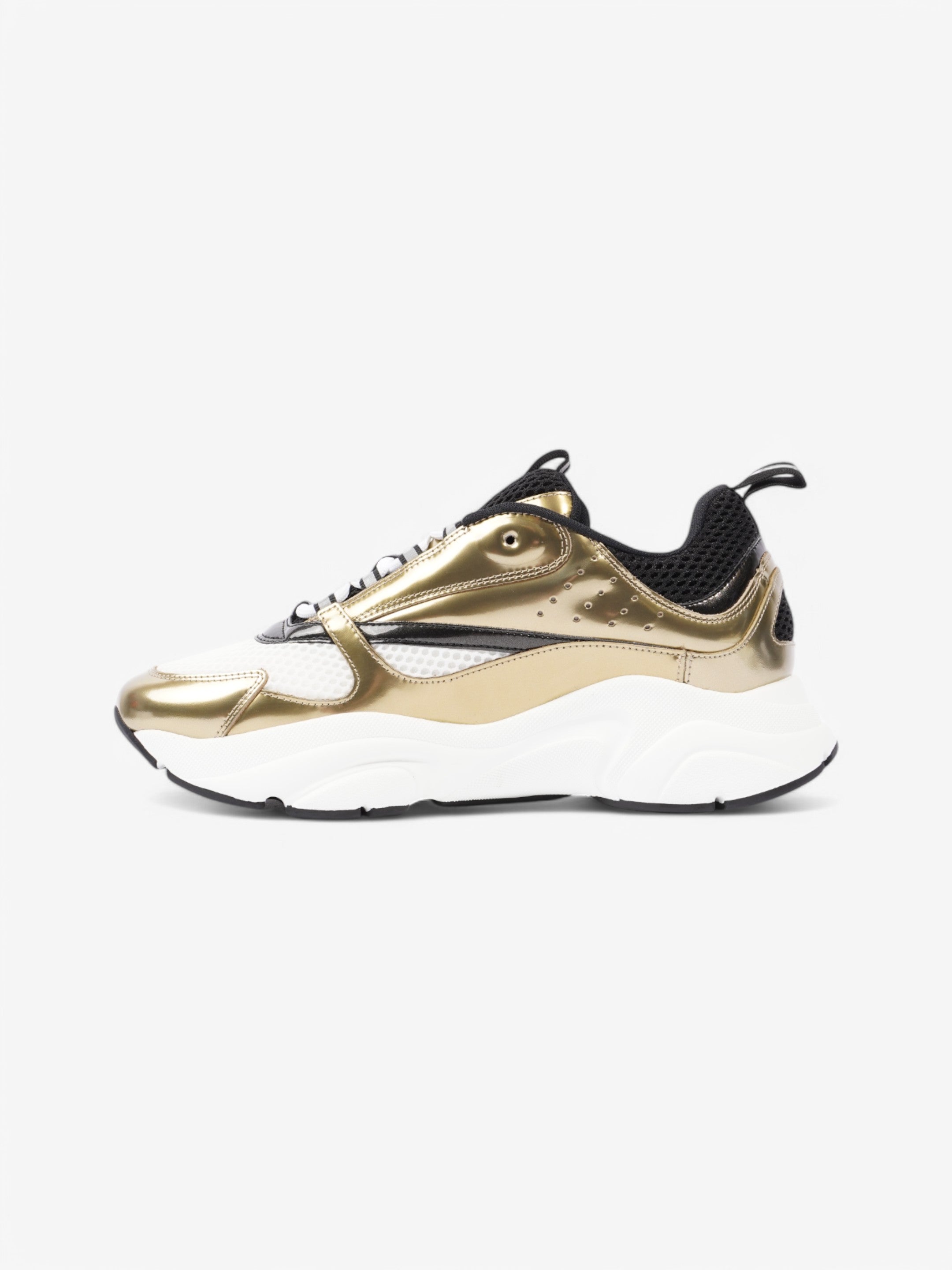 Christian Dior B22 Sneakers White  / Gold / Black Mesh EU 42 UK 8