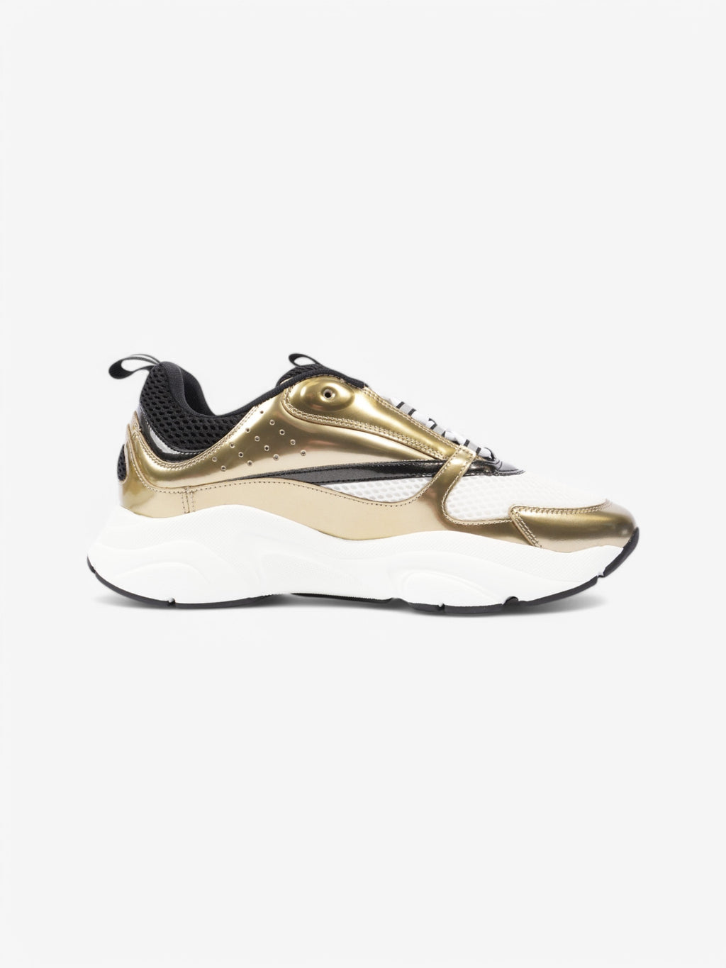 Christian Dior B22 Sneakers White  / Gold / Black Mesh EU 42 UK 8