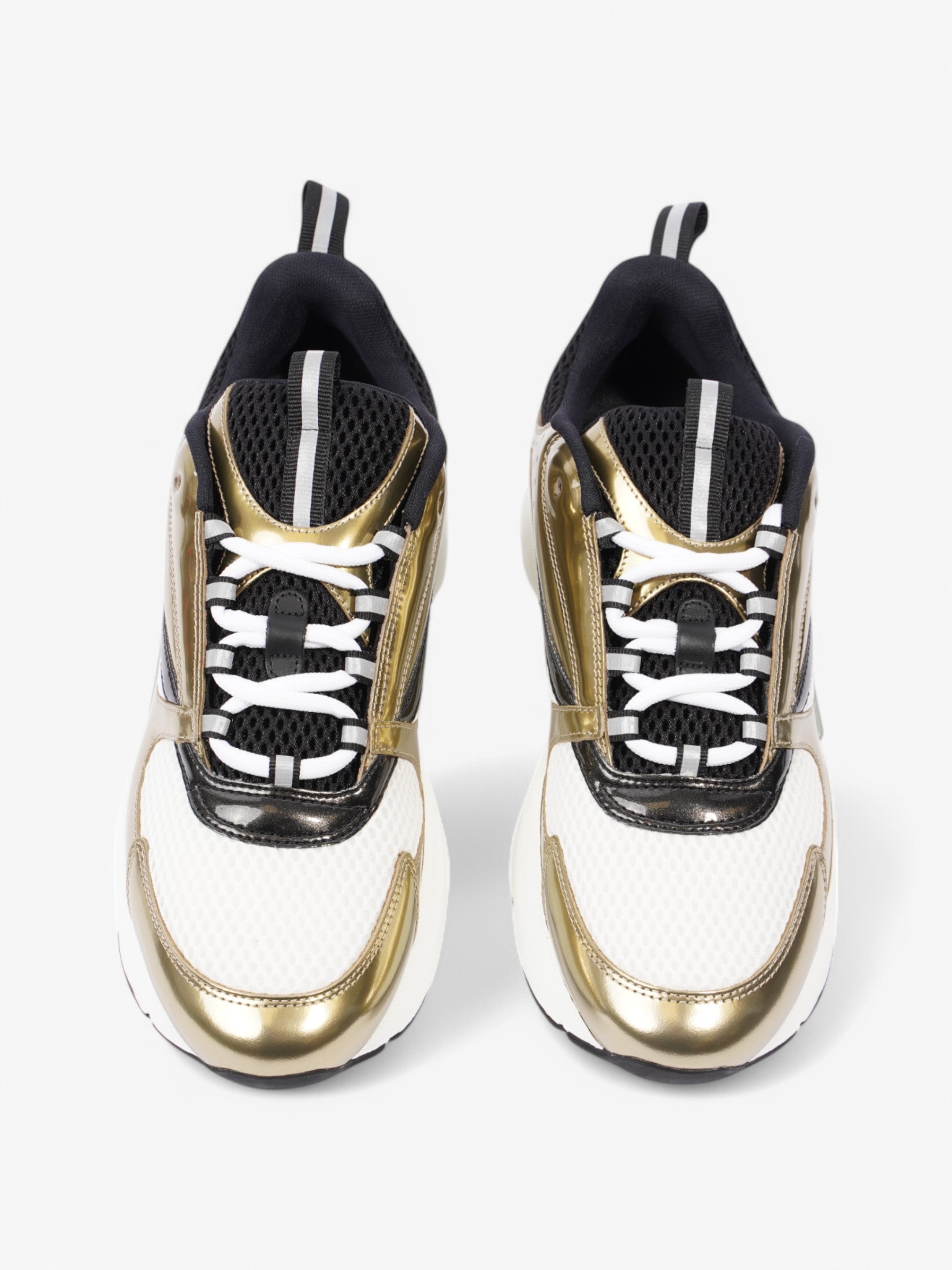 Christian Dior B22 Sneakers White  / Gold / Black Mesh EU 42 UK 8