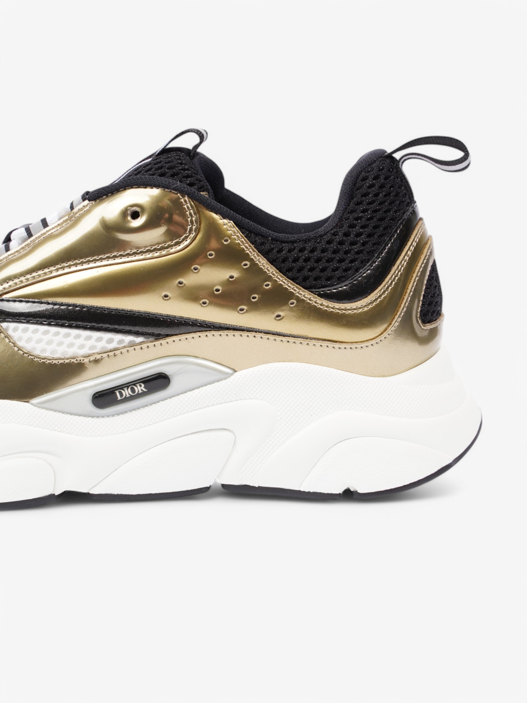 Christian Dior B22 Sneakers White  / Gold / Black Mesh EU 42 UK 8