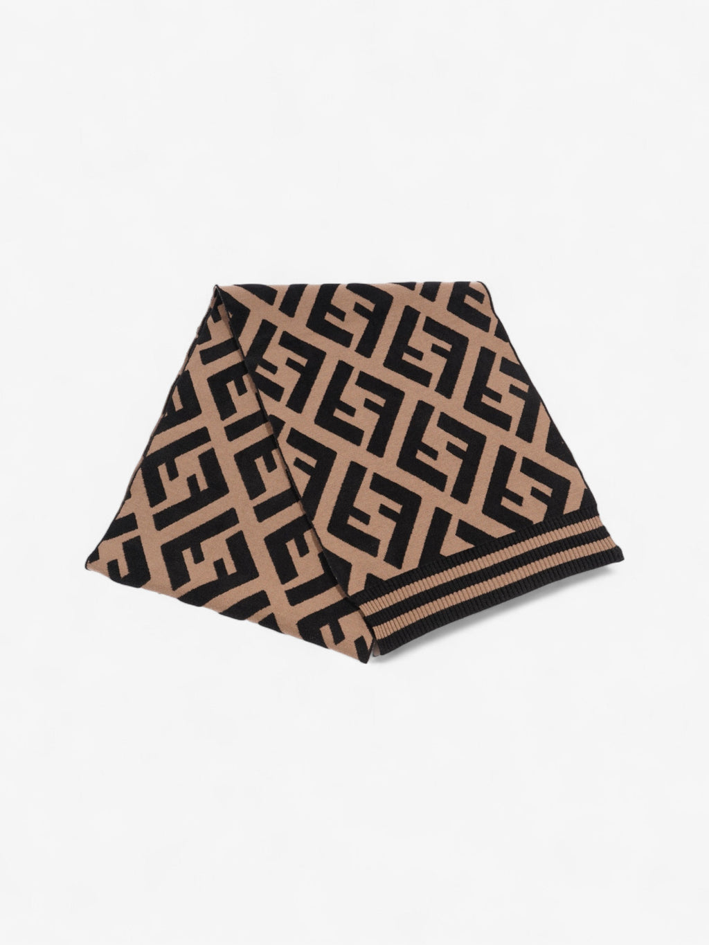 Fendi FF Scarf Brown  / Black Wool