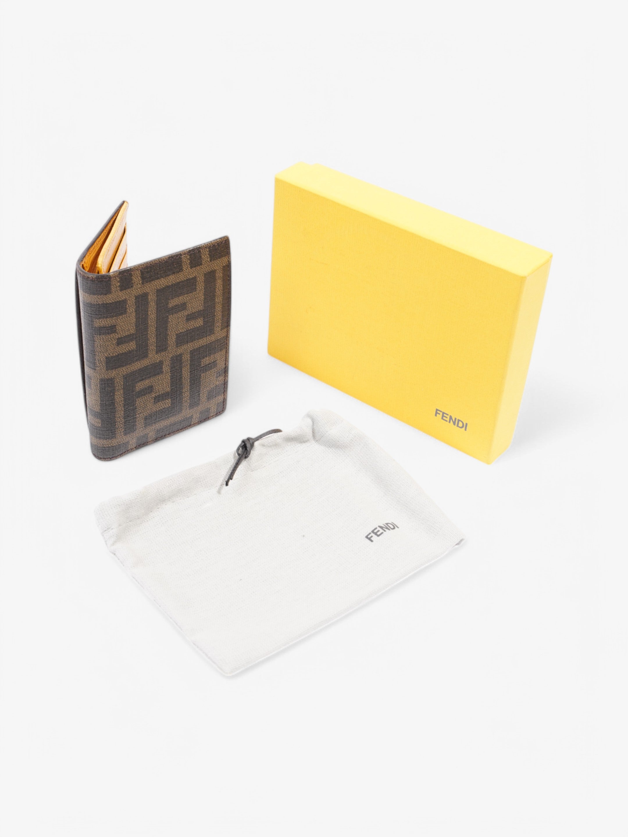 Fendi  Holder Brown Coated Canvas