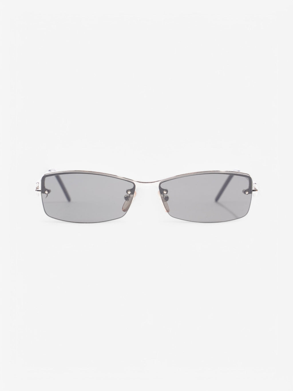Fendi F Rectangular Sunglasses Black / Silver Acetate 135mm
