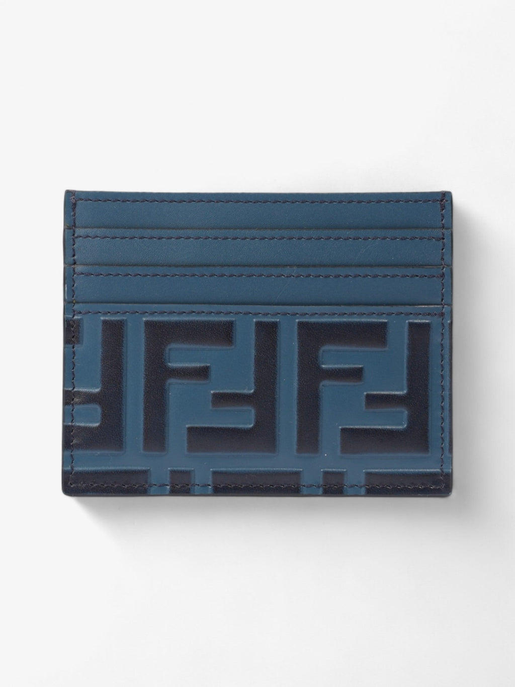 Fendi FF  Holder Blue Marine Leather