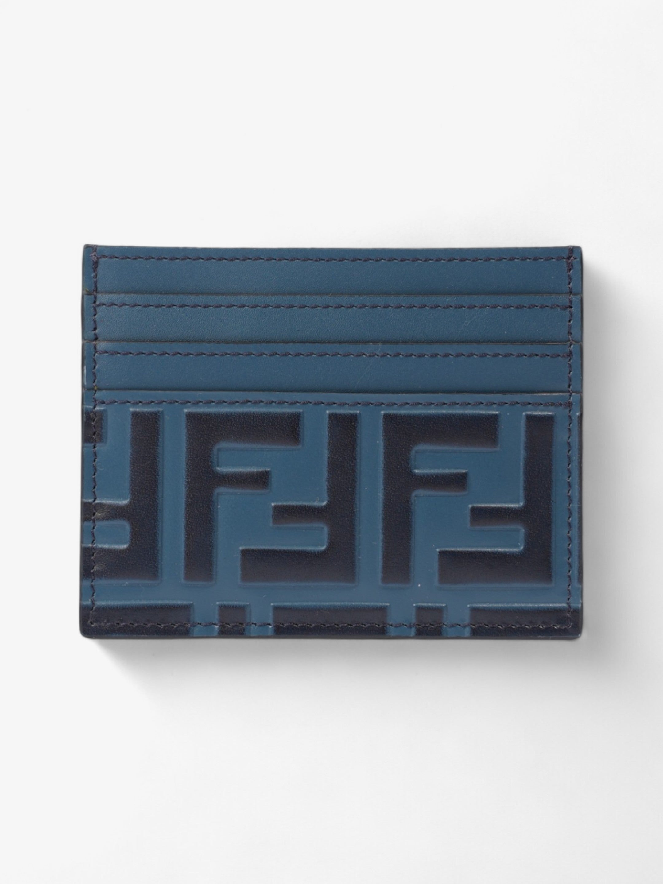 Fendi FF  Holder Blue Marine Leather