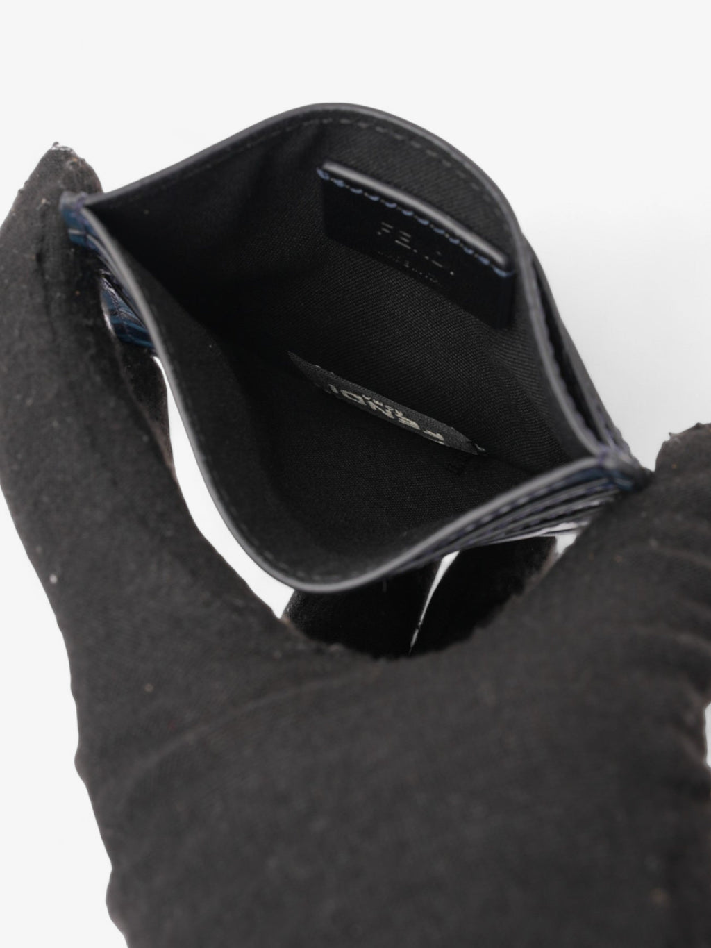 Fendi FF  Holder Blue Marine Leather