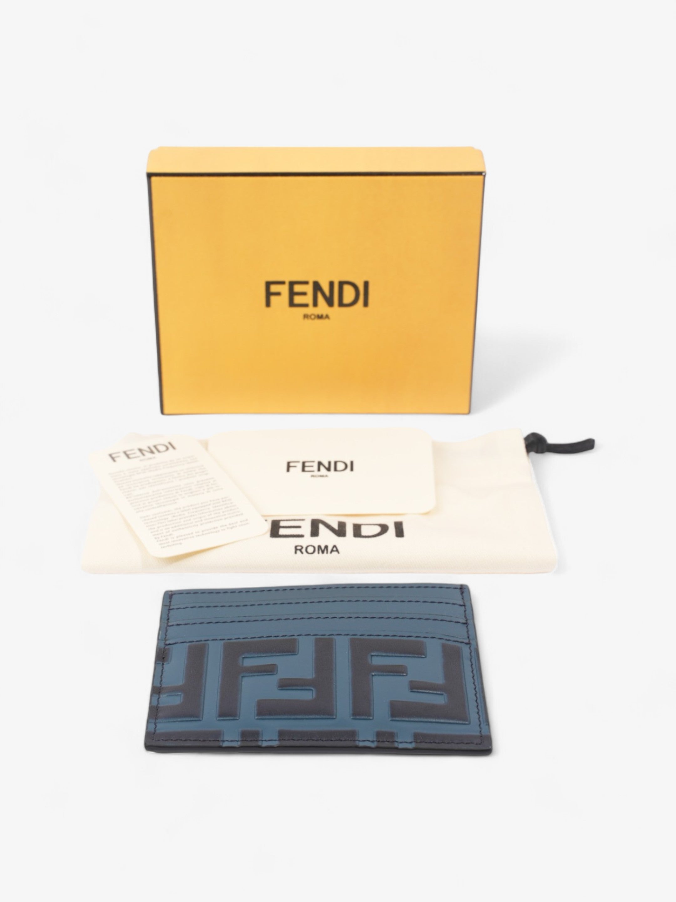 Fendi FF  Holder Blue Marine Leather