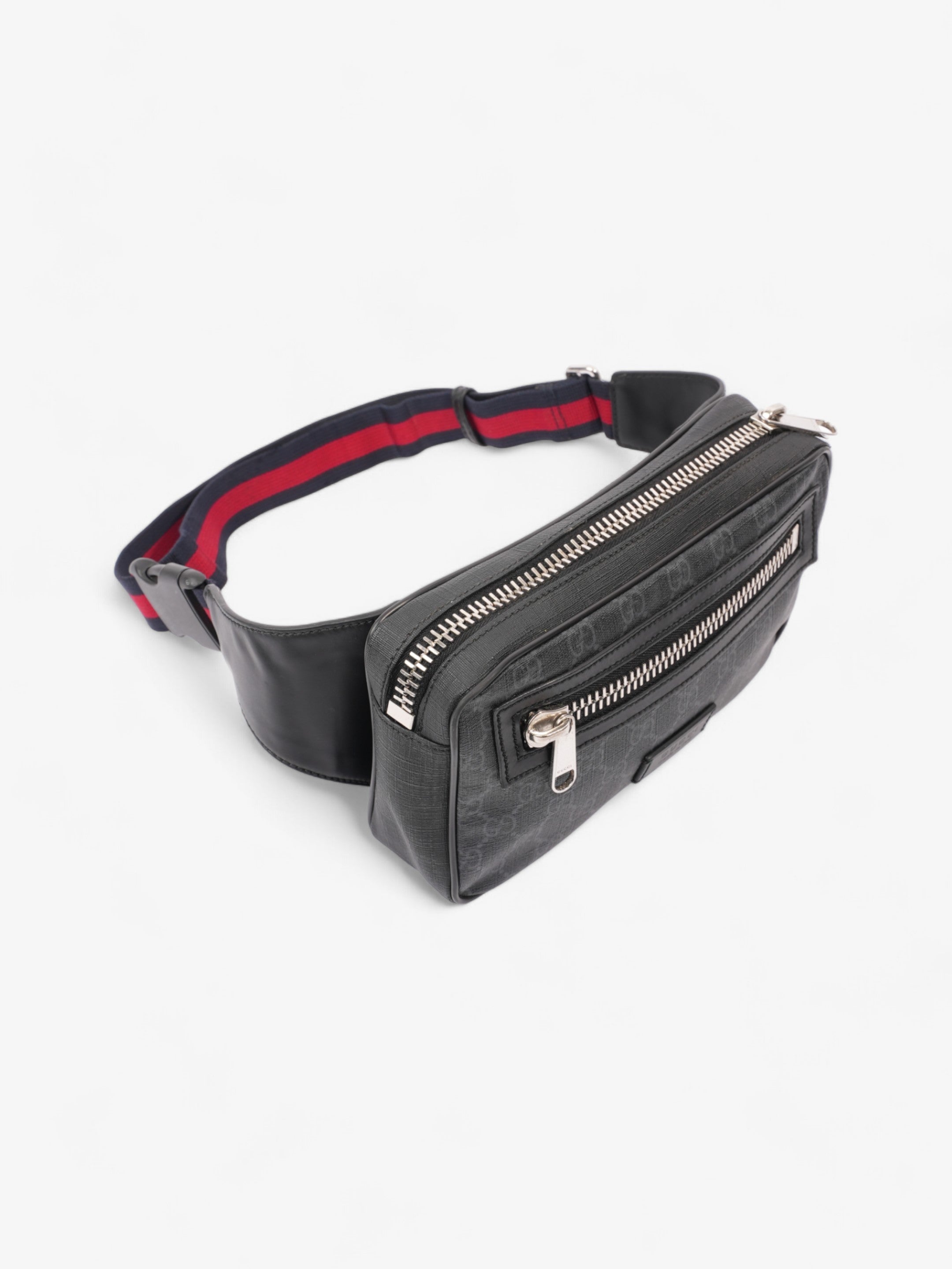Gucci Web Belt Bag GG Supreme / Red / Blue Coated Canvas