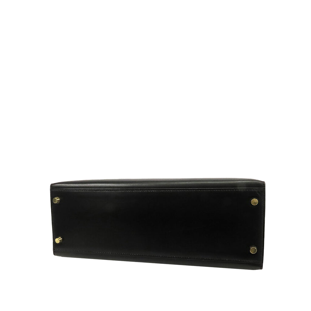 Kelly Handbag Black Box Calf with Gold Hardware 32