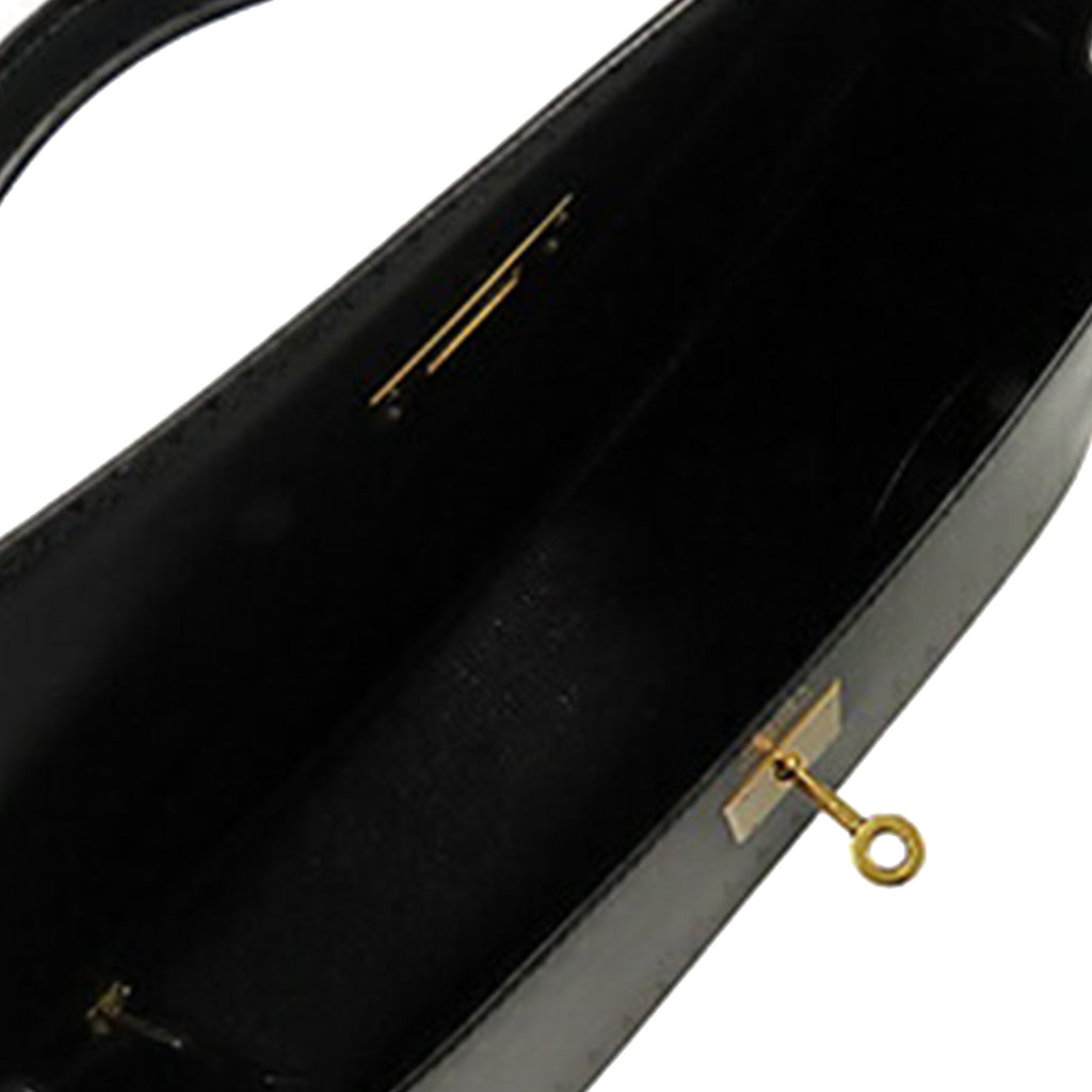 Kelly Handbag Black Box Calf with Gold Hardware 32