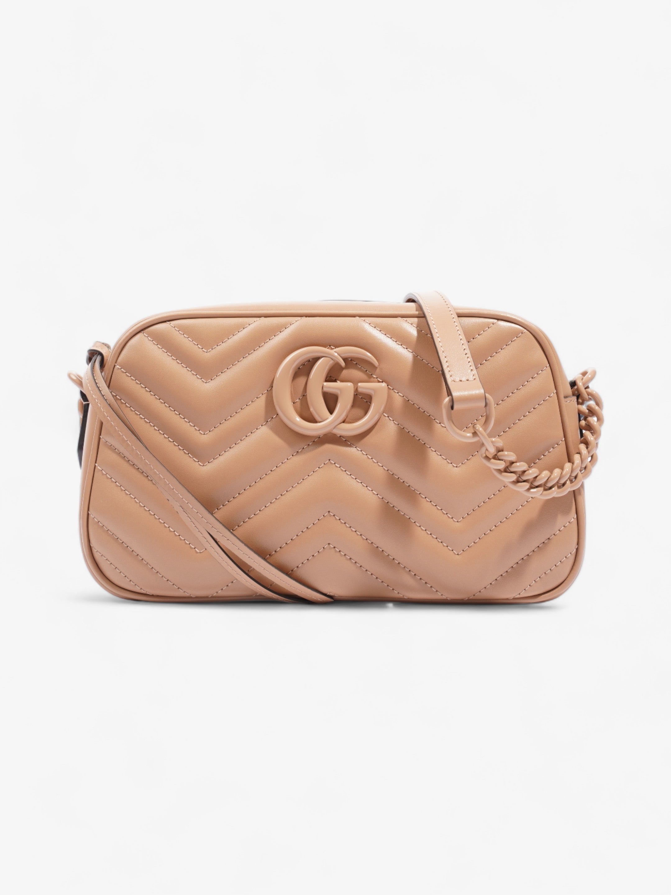 Gucci GG Marmont Beige Matelasse Leather Small