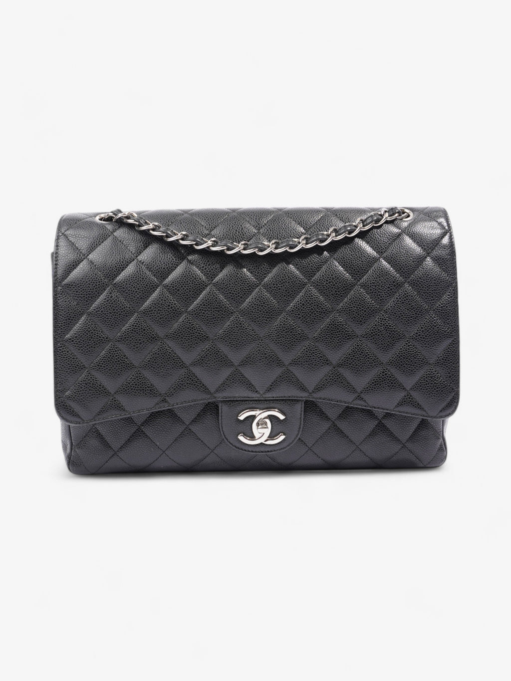 Chanel Classic Double Flap Black Caviar Leather Maxi