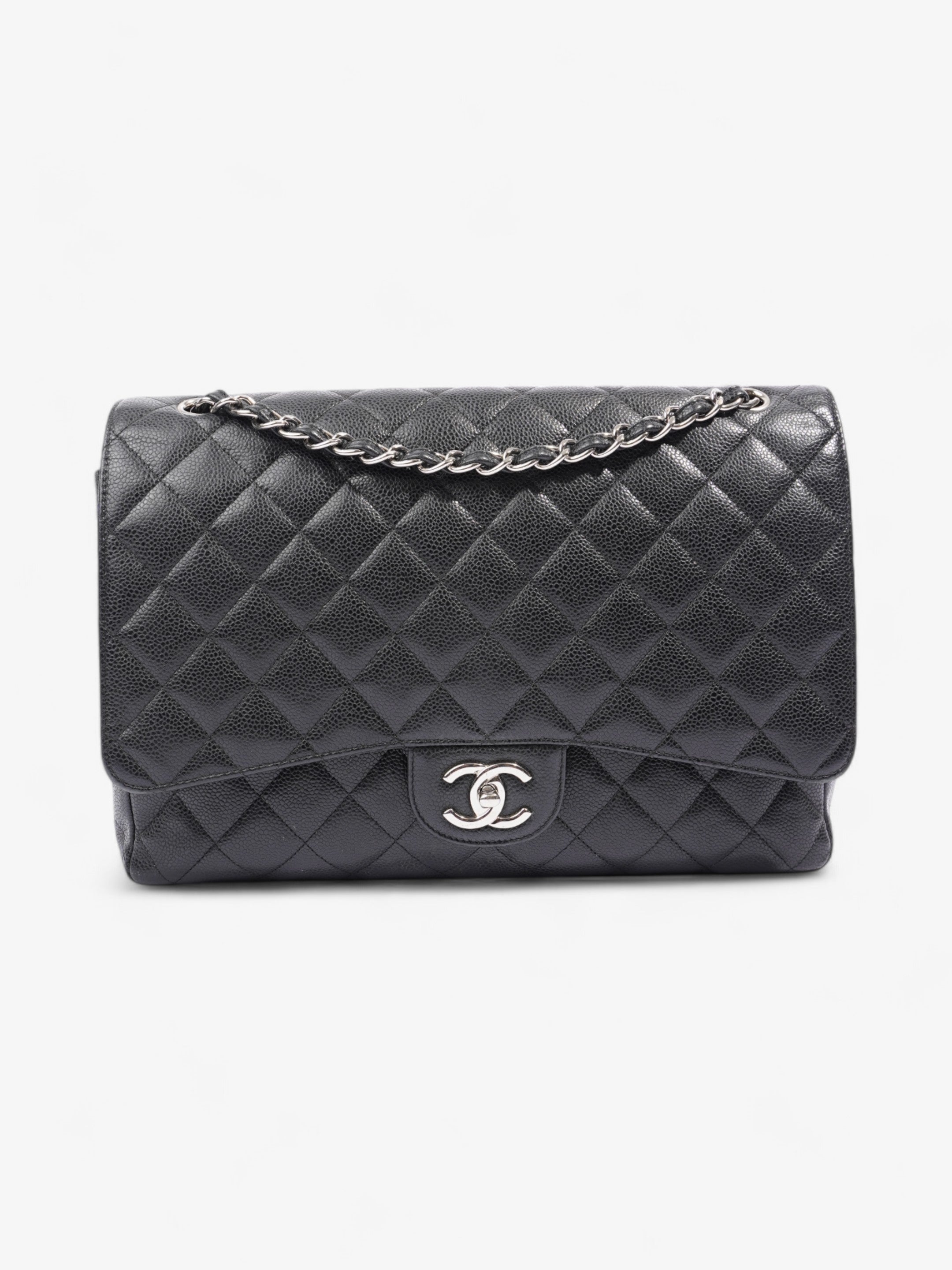 Chanel Classic Double Flap Black Caviar Leather Maxi