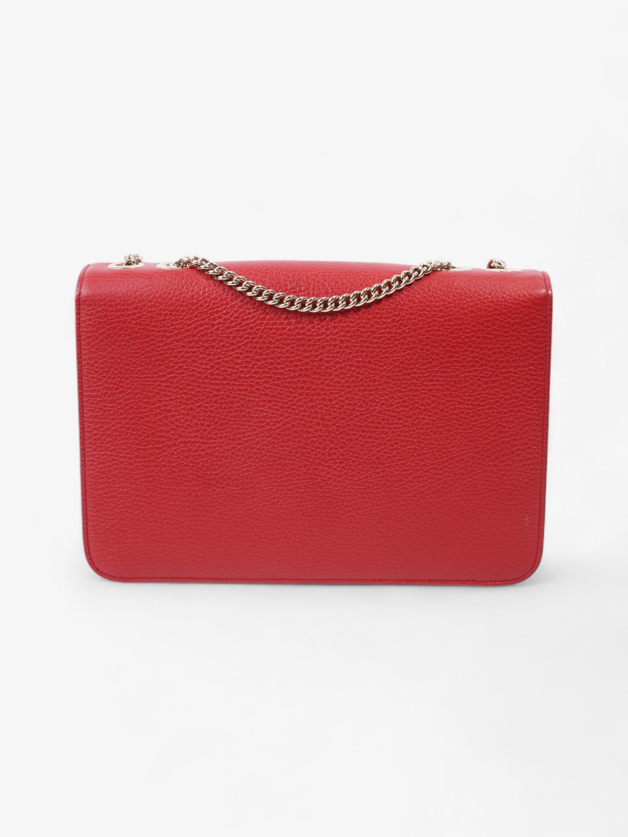 Gucci Dollar Interlocking G Red Calfskin Leather Medium
