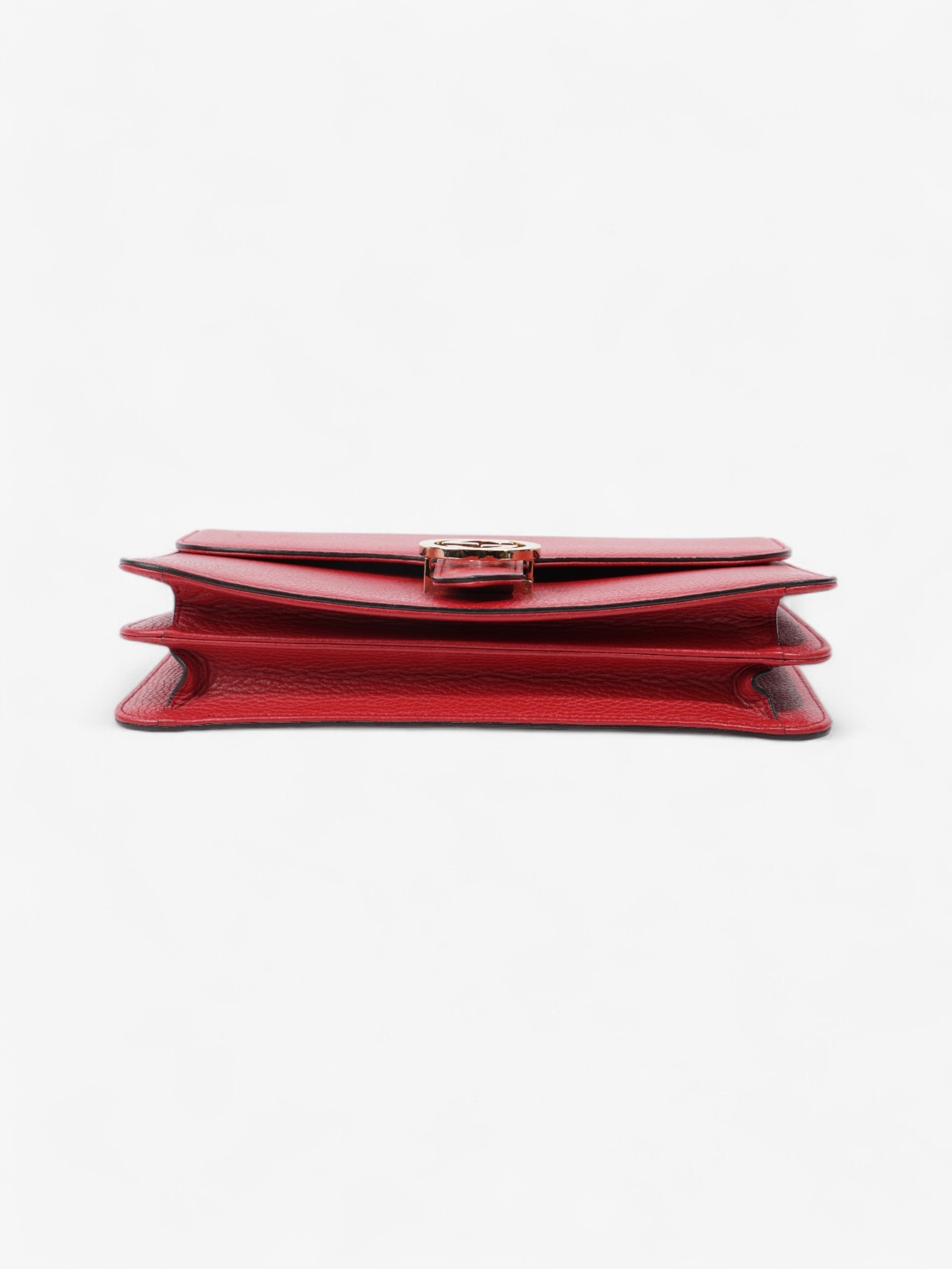 Gucci Dollar Interlocking G Red Calfskin Leather Medium