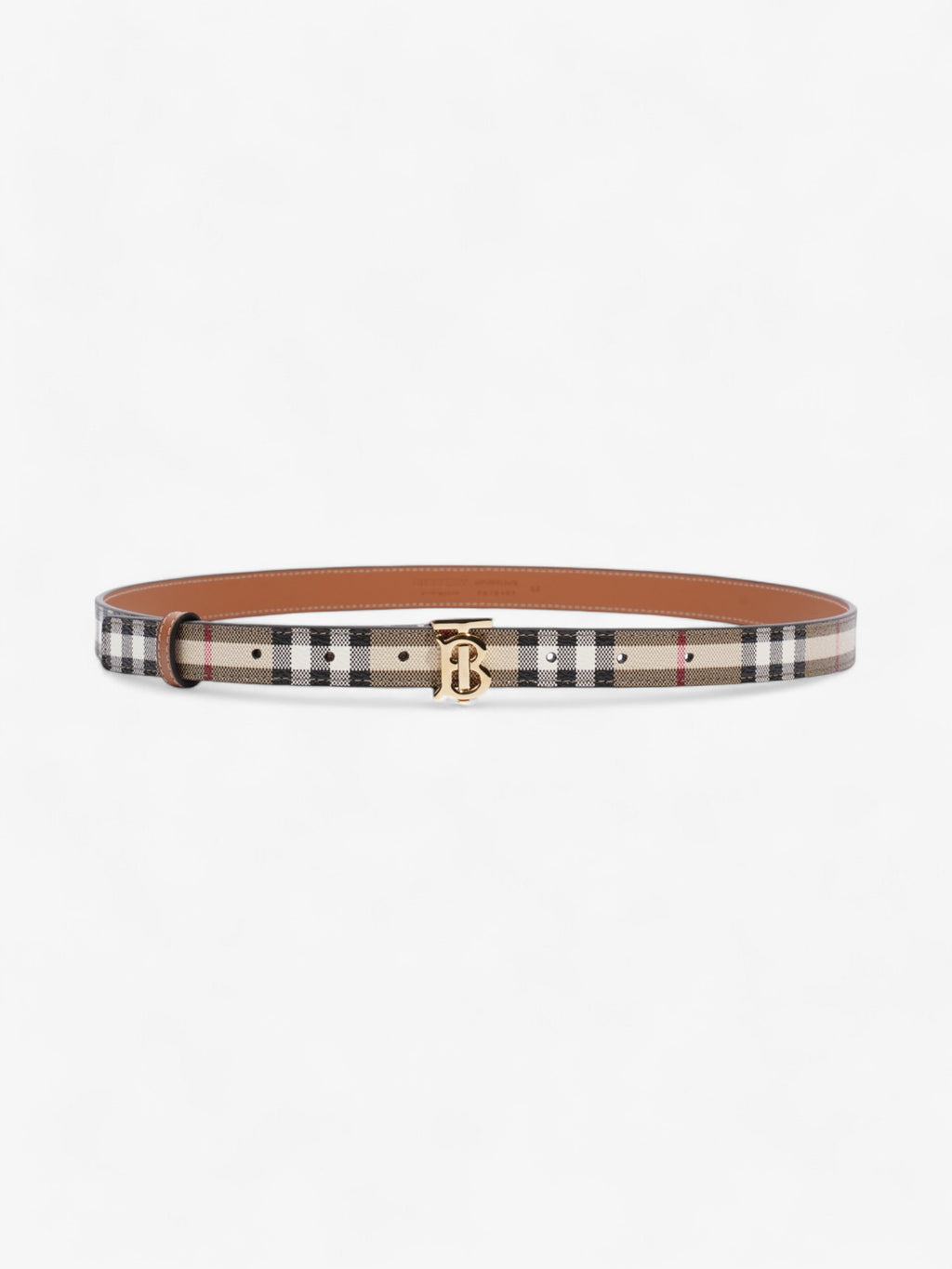 Burberry TB Belt Vintage Check / Gold Canvas Medium - 101.5cm