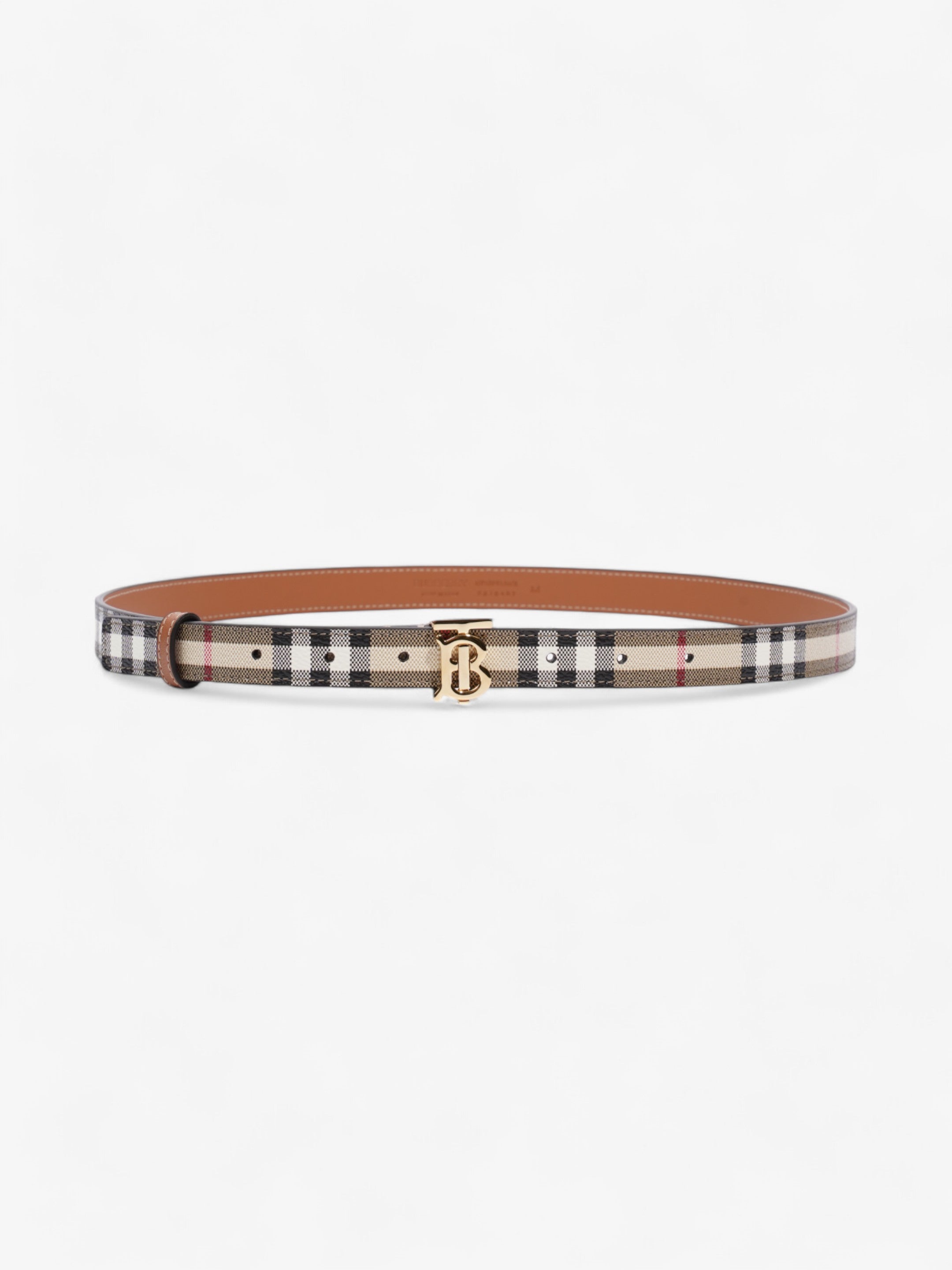 Burberry TB Belt Vintage Check / Gold Canvas Medium - 101.5cm