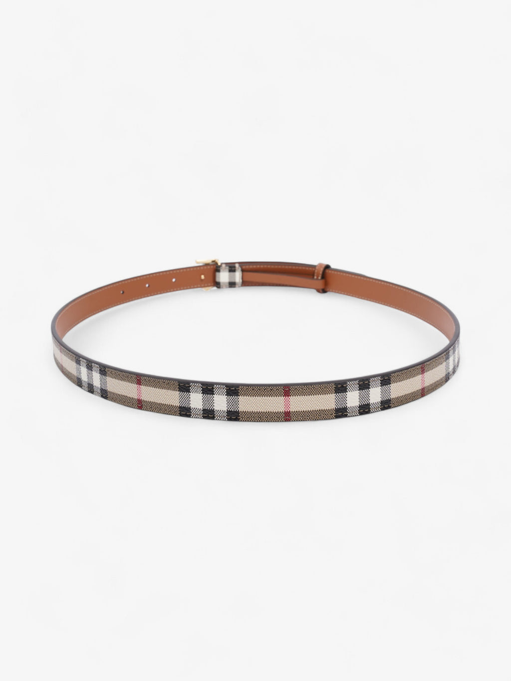 Burberry TB Belt Vintage Check / Gold Canvas Medium - 101.5cm