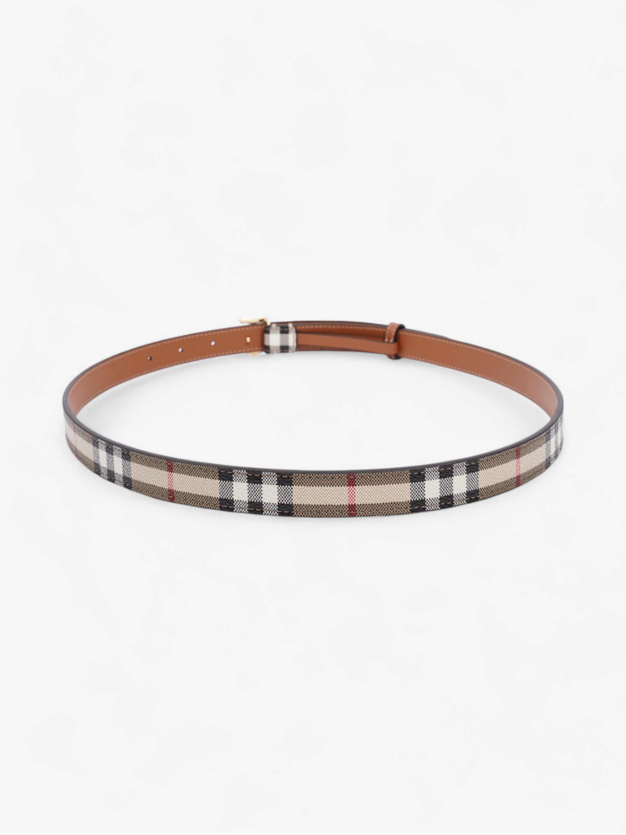Burberry TB Belt Vintage Check / Gold Canvas Medium - 101.5cm