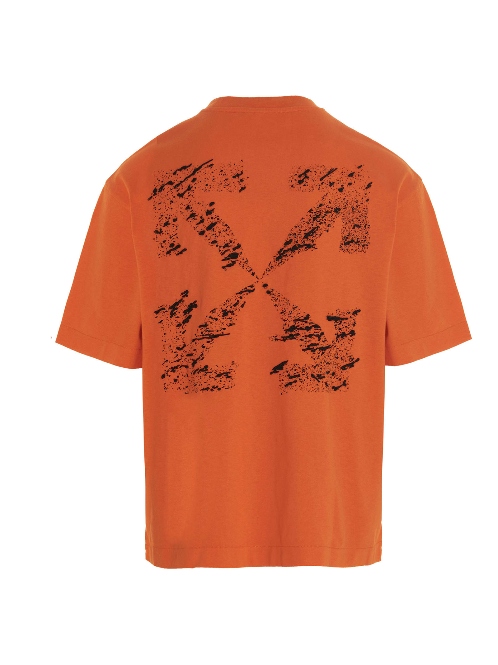 OFF WHITE PAINT SPLAT ARROW T-SHIRT IN ORANGE