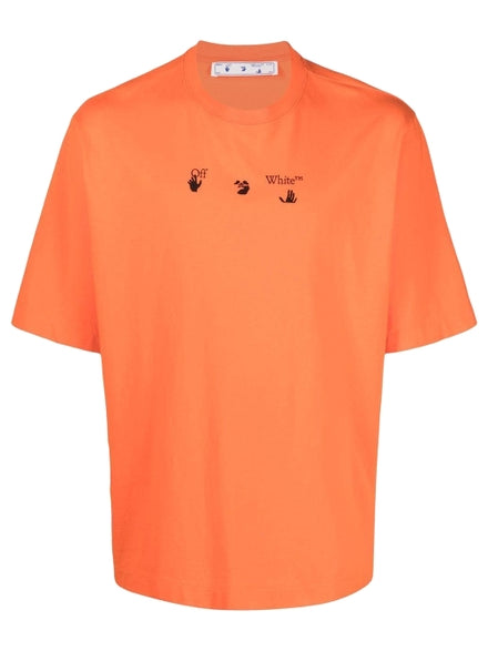 OFF WHITE PAINT SPLAT ARROW T-SHIRT IN ORANGE