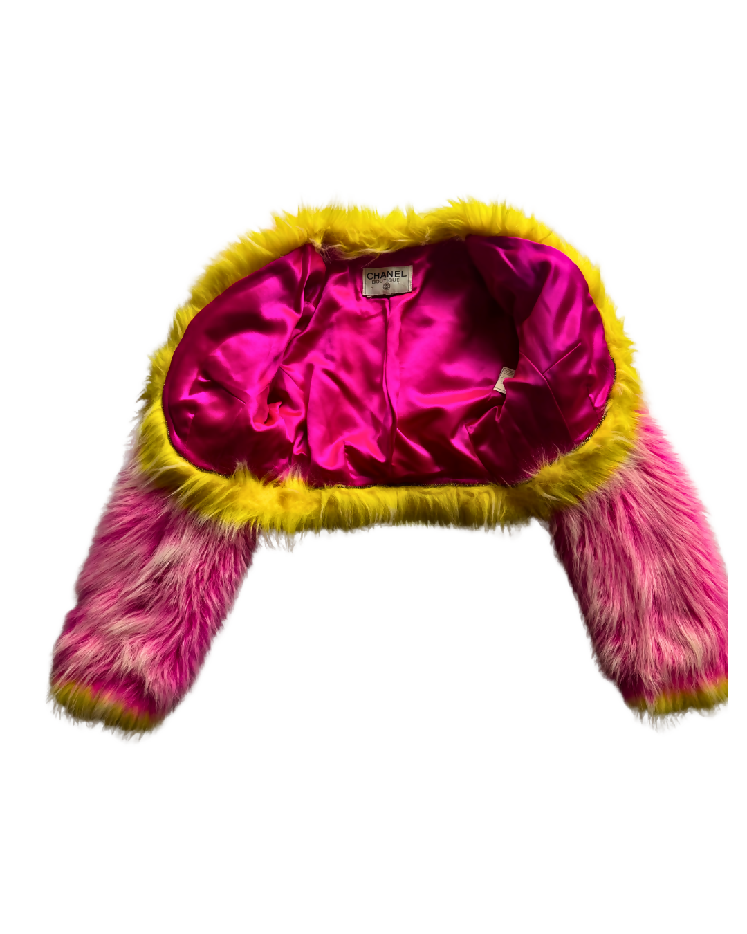 Chanel Vintage 1994 Pink & Yellow Cropped Jacket