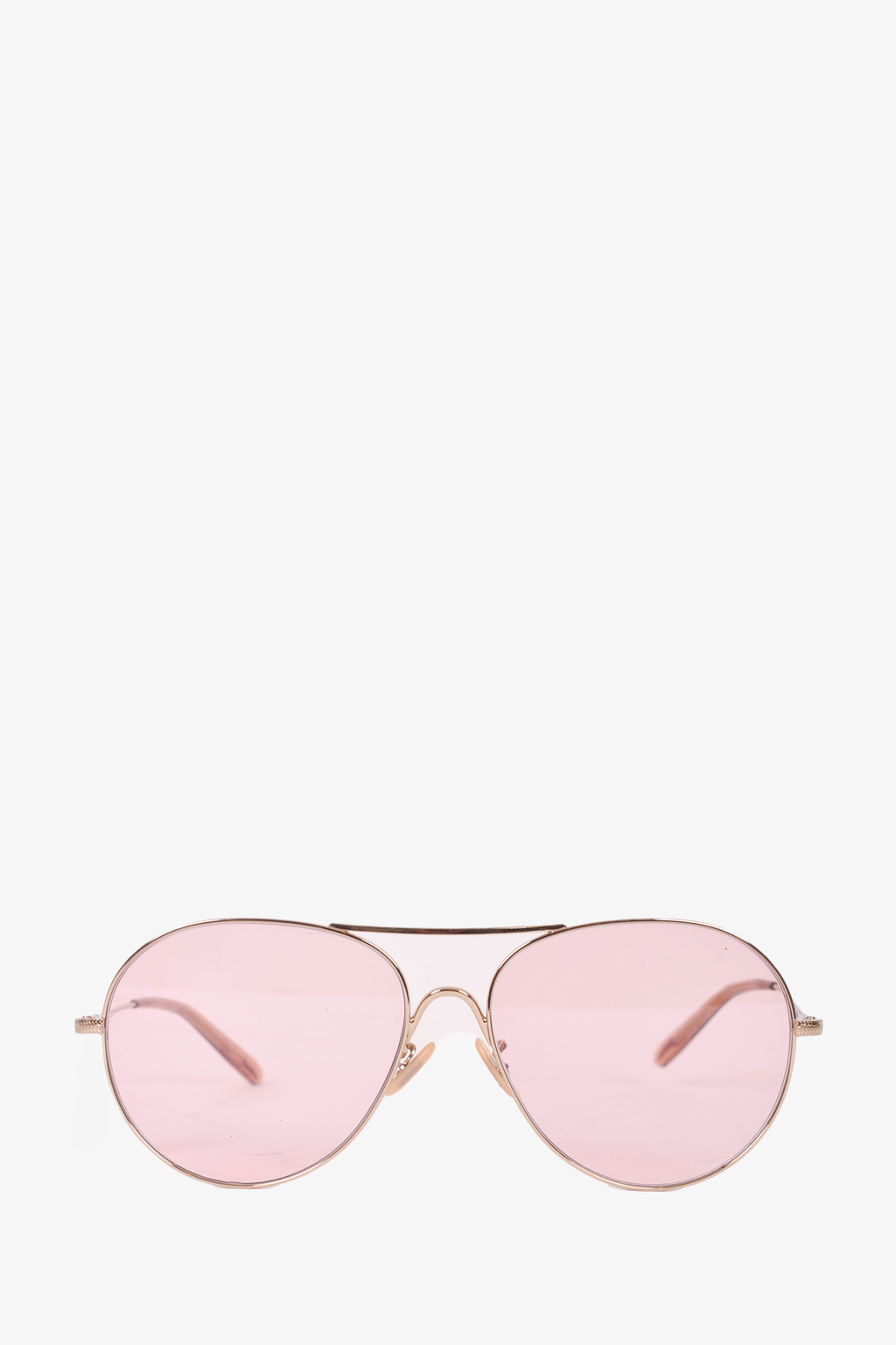 Oliver Peoples Pink/Silver 'Cleamons' Aviator Sunglasses