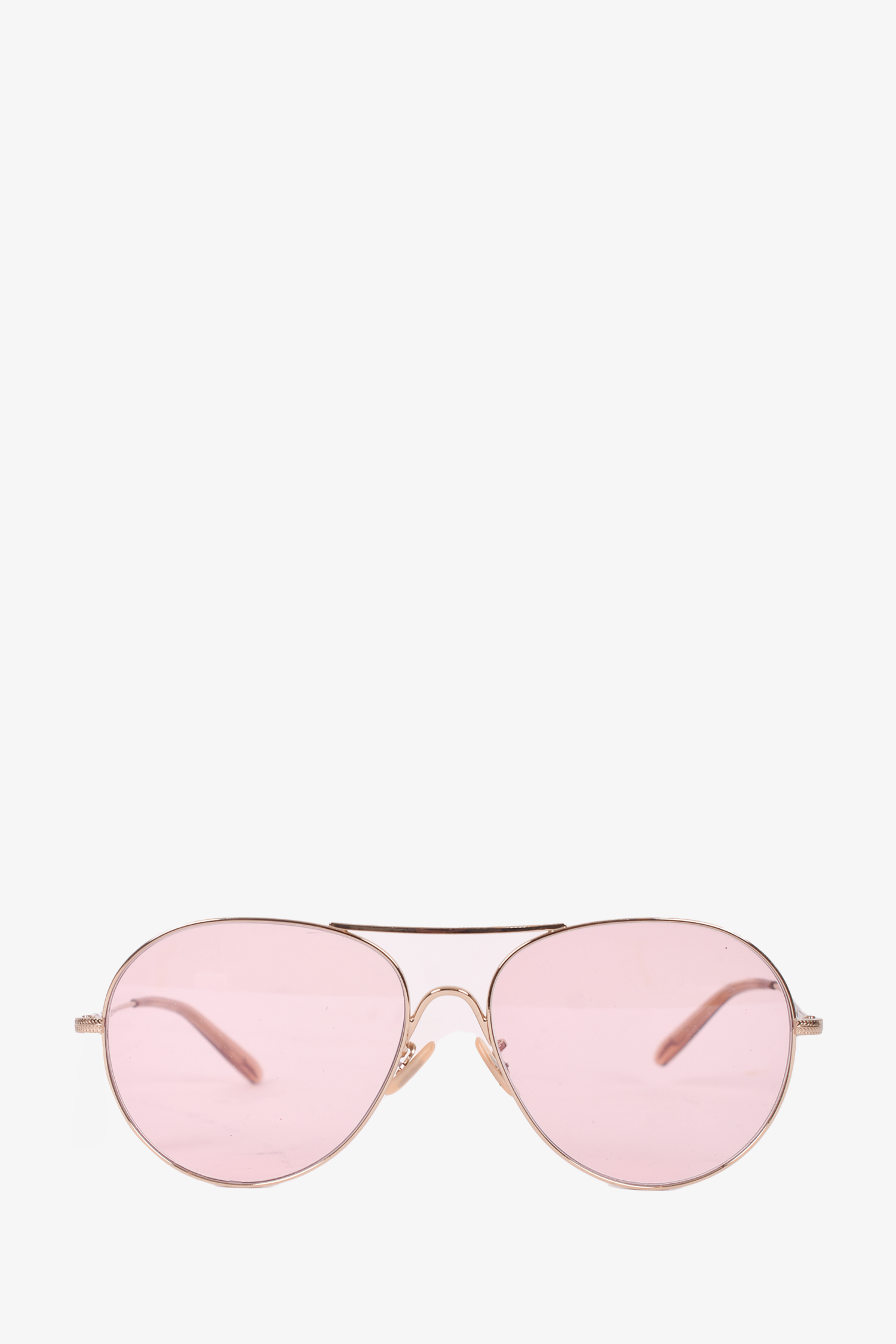 Oliver Peoples Pink/Silver 'Cleamons' Aviator Sunglasses