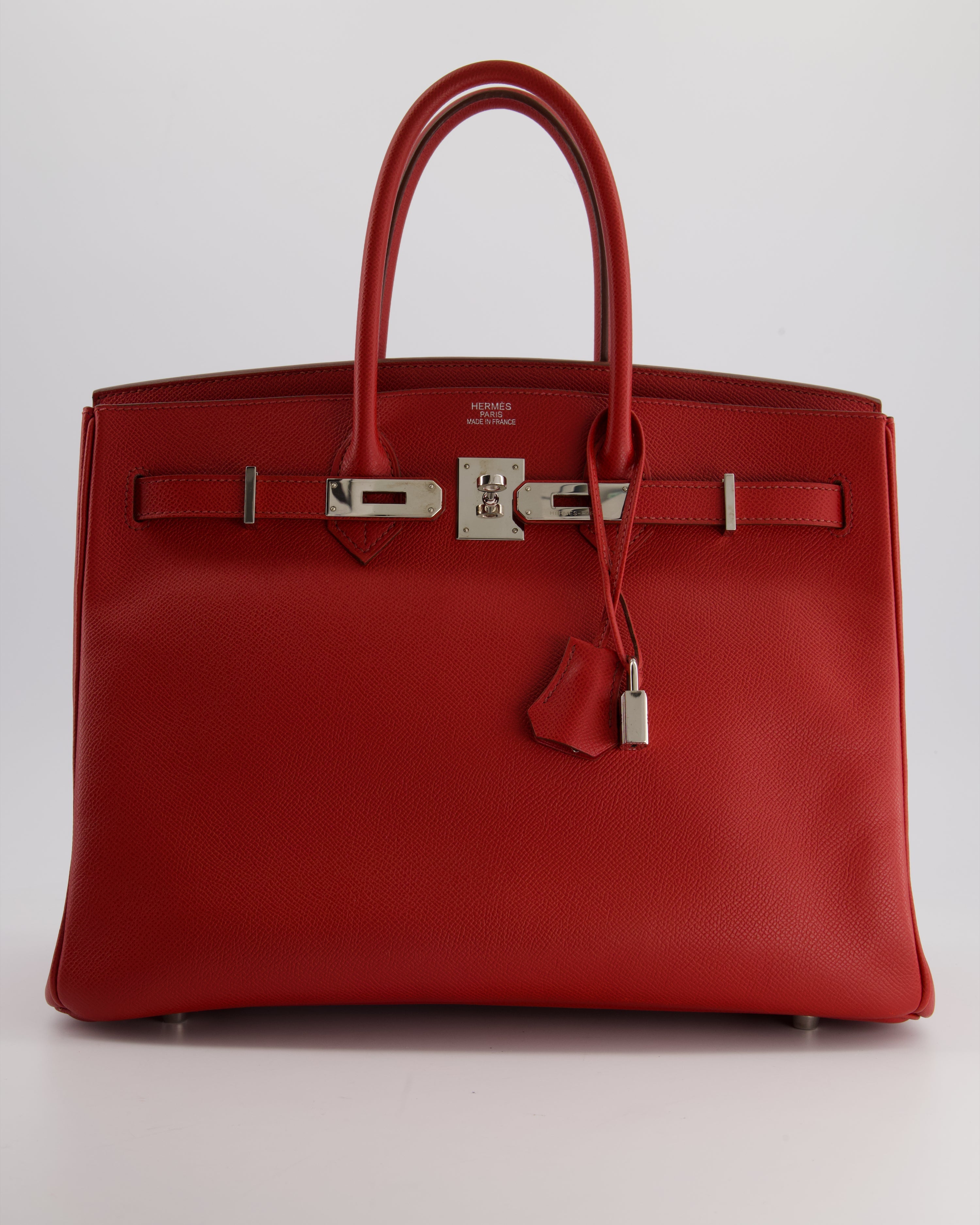 Hermès Birkin 35 Retourne Bag in Rouge Casaque Epsom Leather with Palladium Hardware
