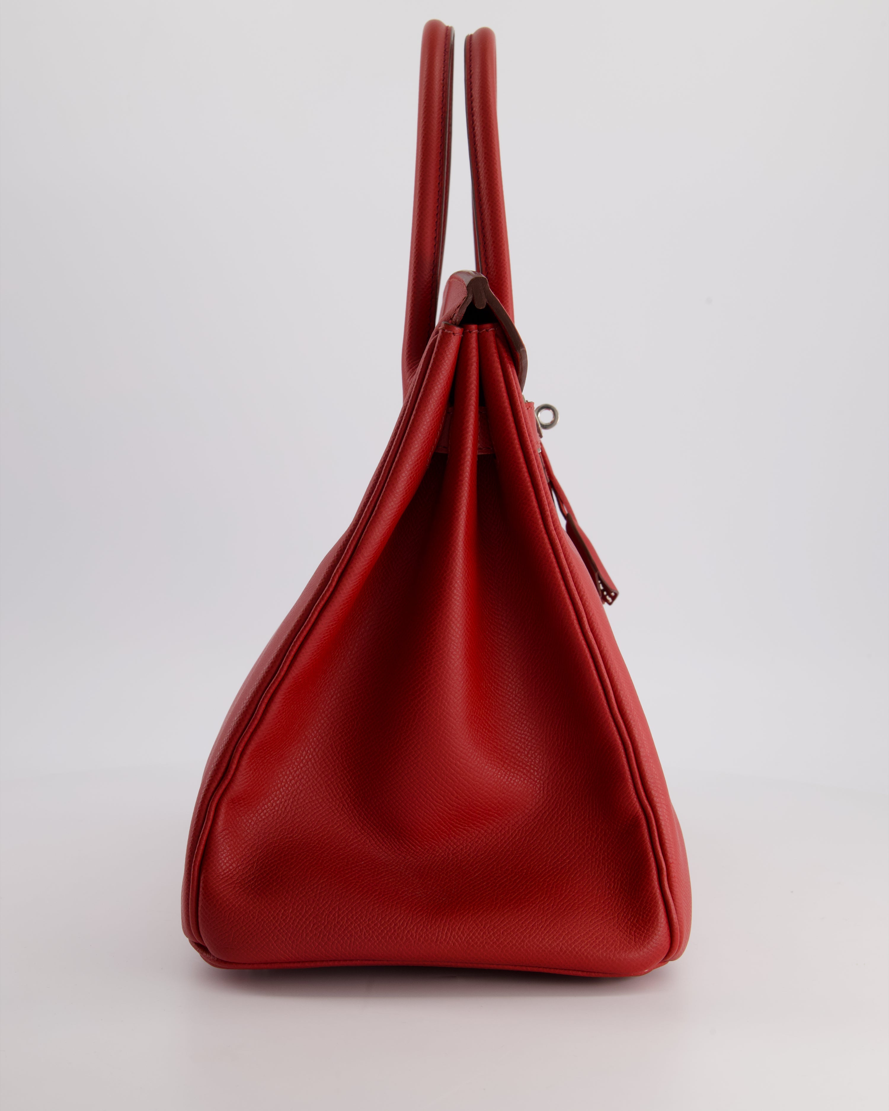 Hermès Birkin 35 Retourne Bag in Rouge Casaque Epsom Leather with Palladium Hardware