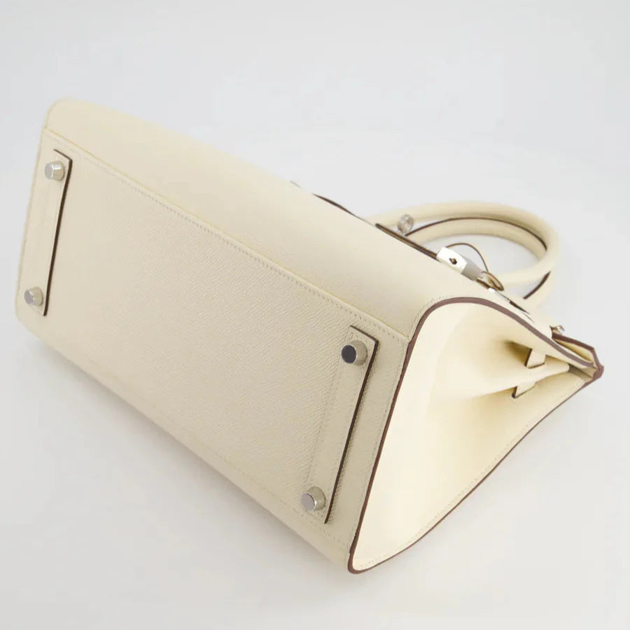 Hermes Birkin 30 Sellier Bag in Nata Epsom Leather With Palladium Hardware