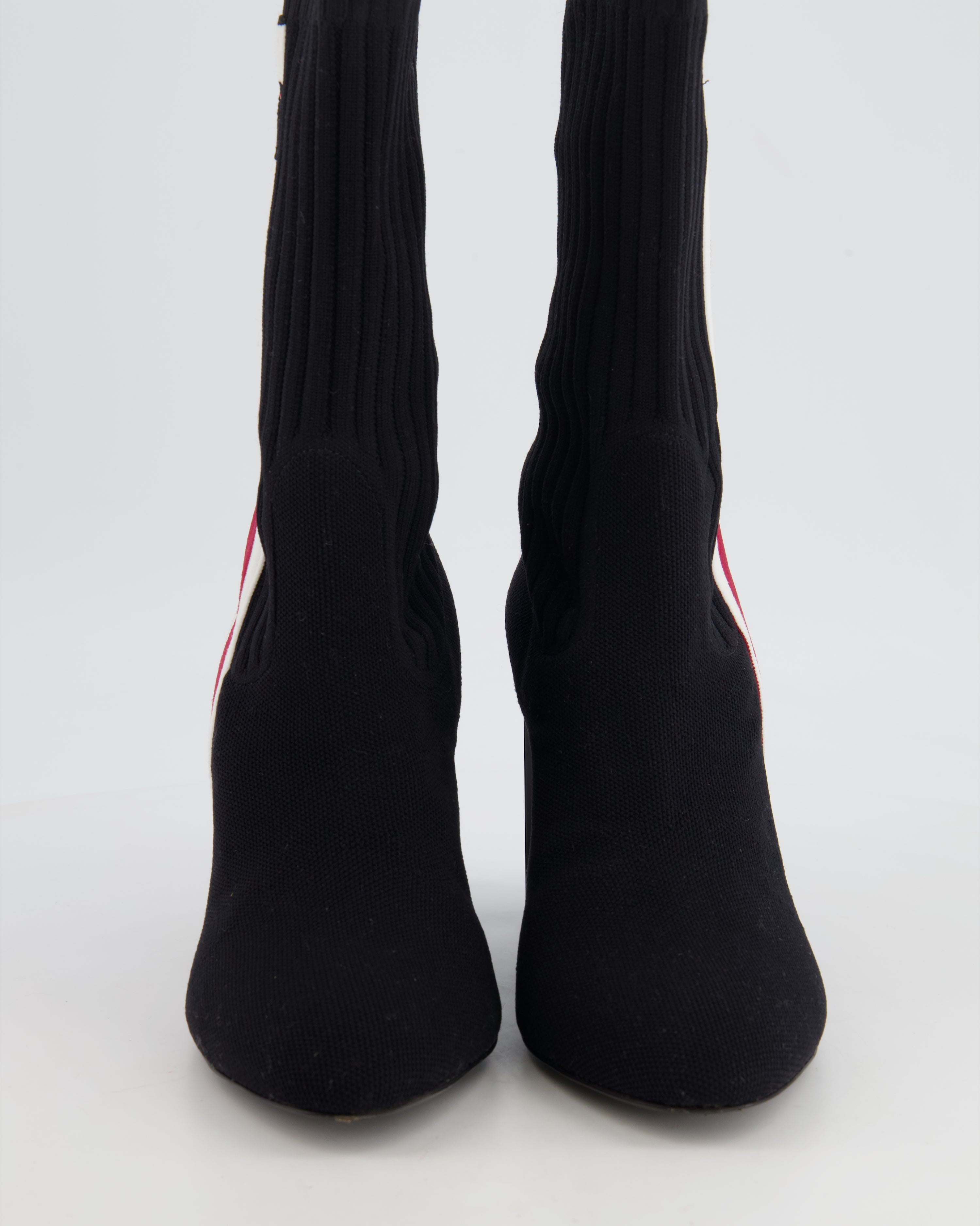 Louis Vuitton Black, Red and White Canvas Silhouette Ankle Boots Size EU 40 RRP £960