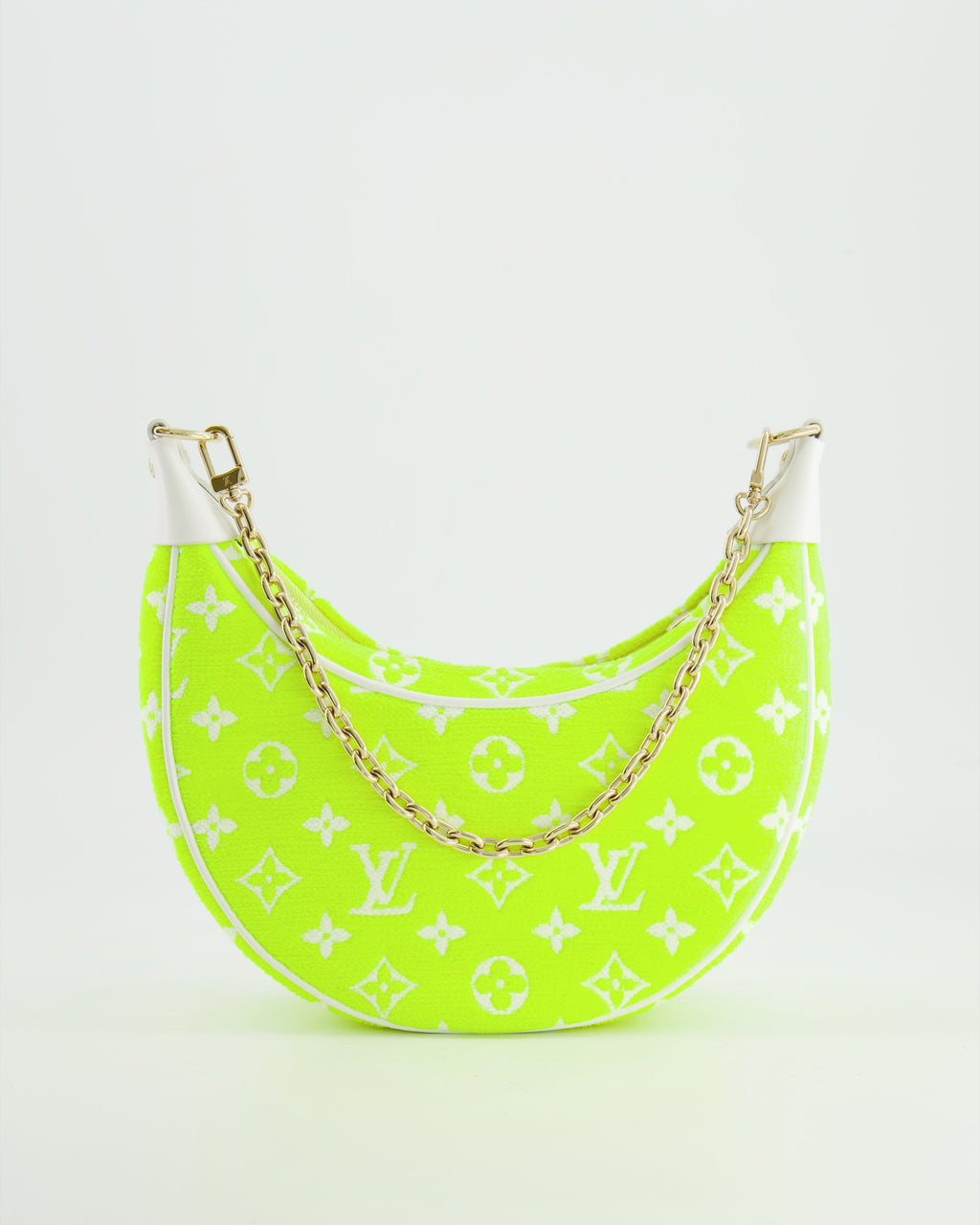 *HOT* Louis Vuitton Neon Yellow Jacquard  Monogram Loop Bag with Champagne Gold Hardware